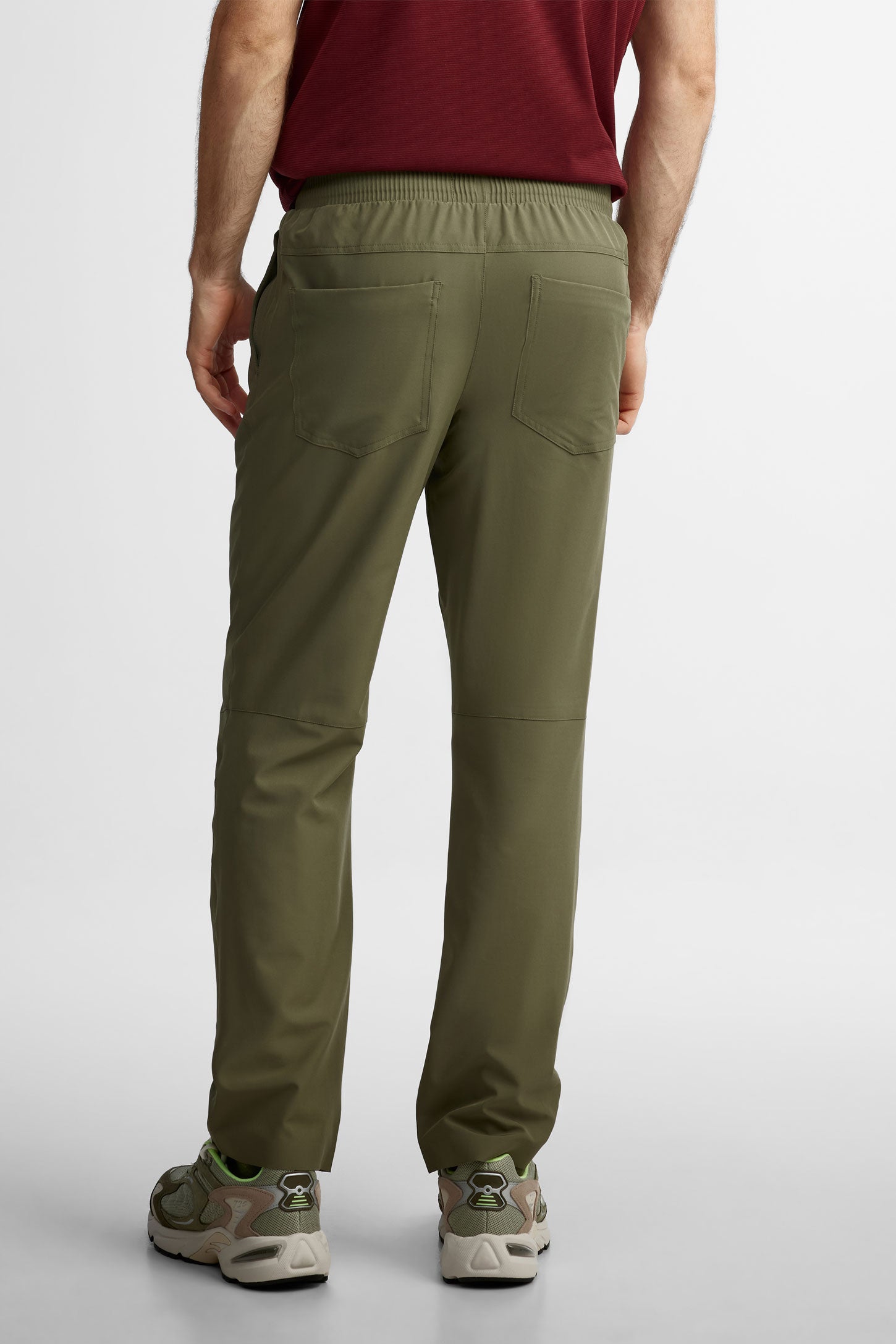 Pantalon extensible taille élastique BM - Homme && OLIVE