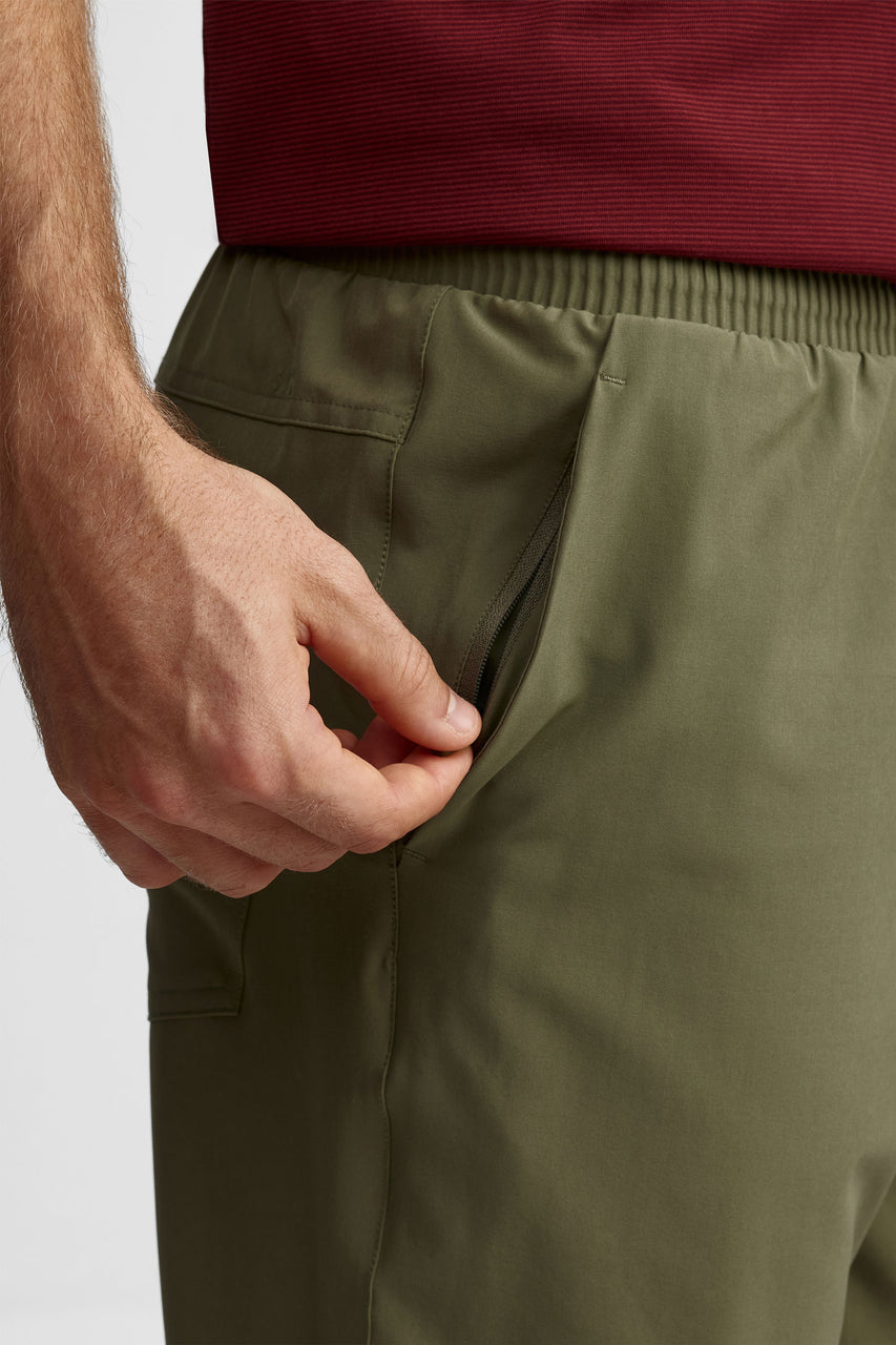Pantalon extensible taille élastique BM - Homme && OLIVE