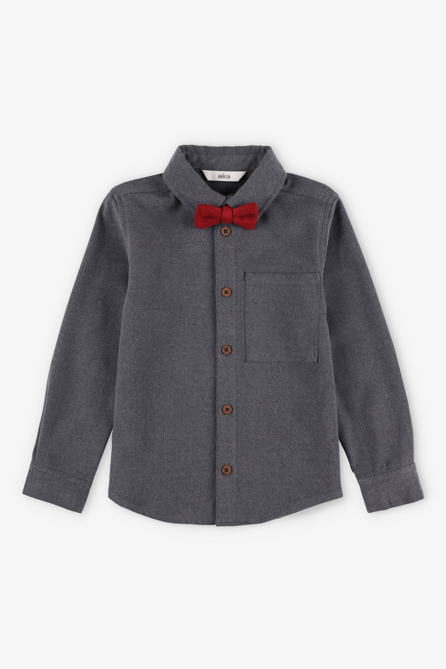 Chemise avec Nœud Papillon -  Bébé Garçon && GRIS