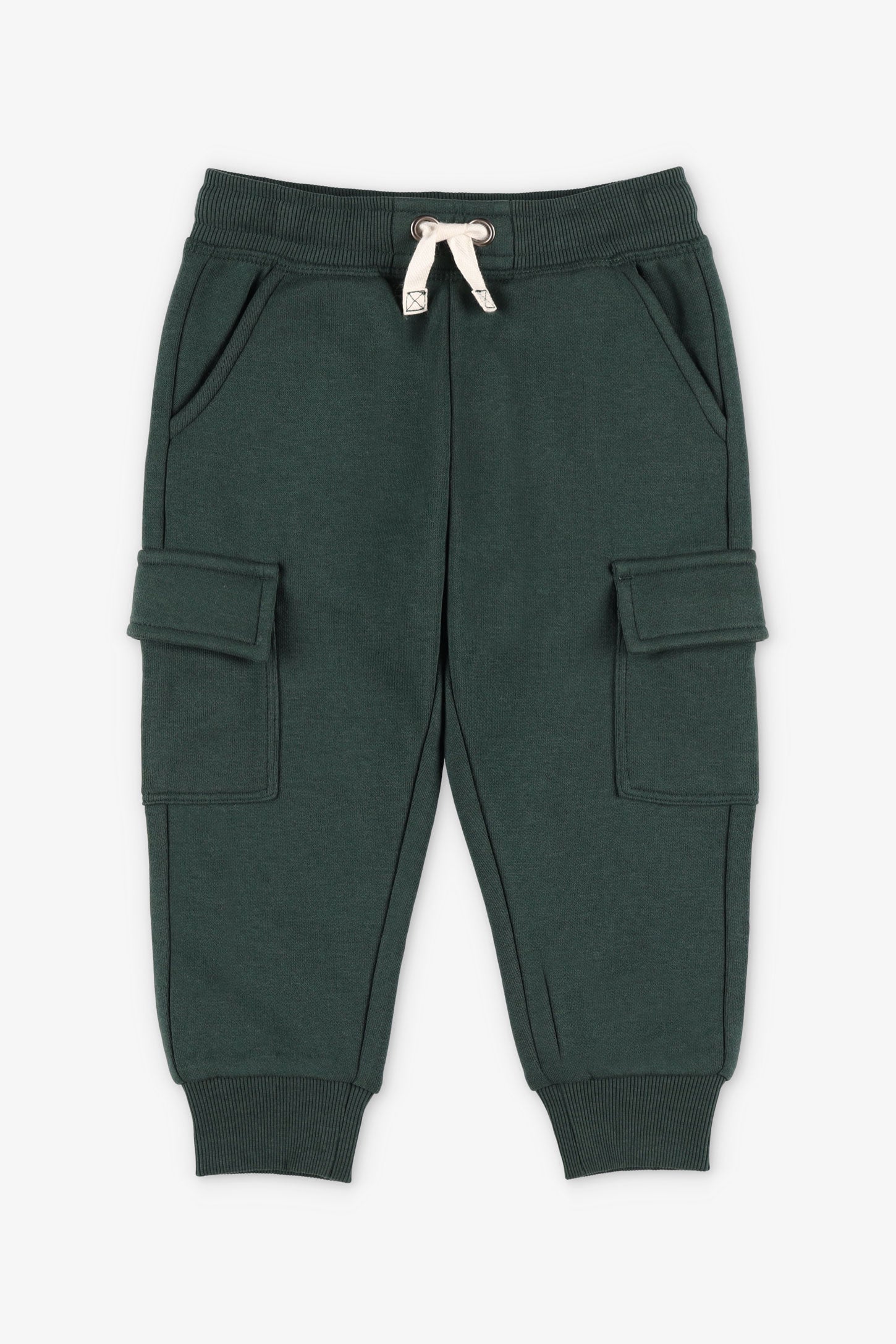 Pantalon jogger cargo coton ouaté 2T-3T - Bébé garçon && VERT FONCE