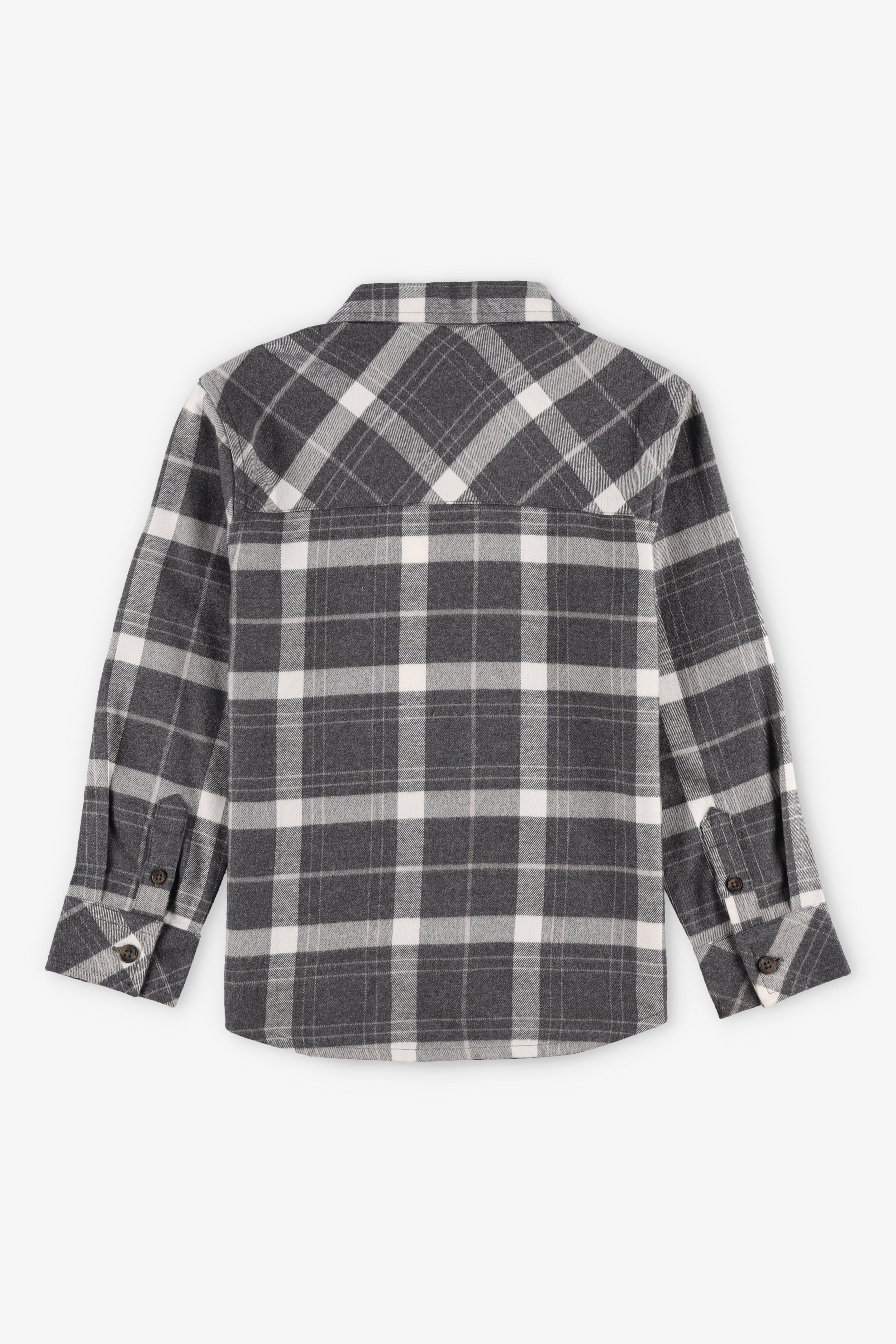Chemise à carreaux en flanelle - Enfant garçon && GRIS MIXTE