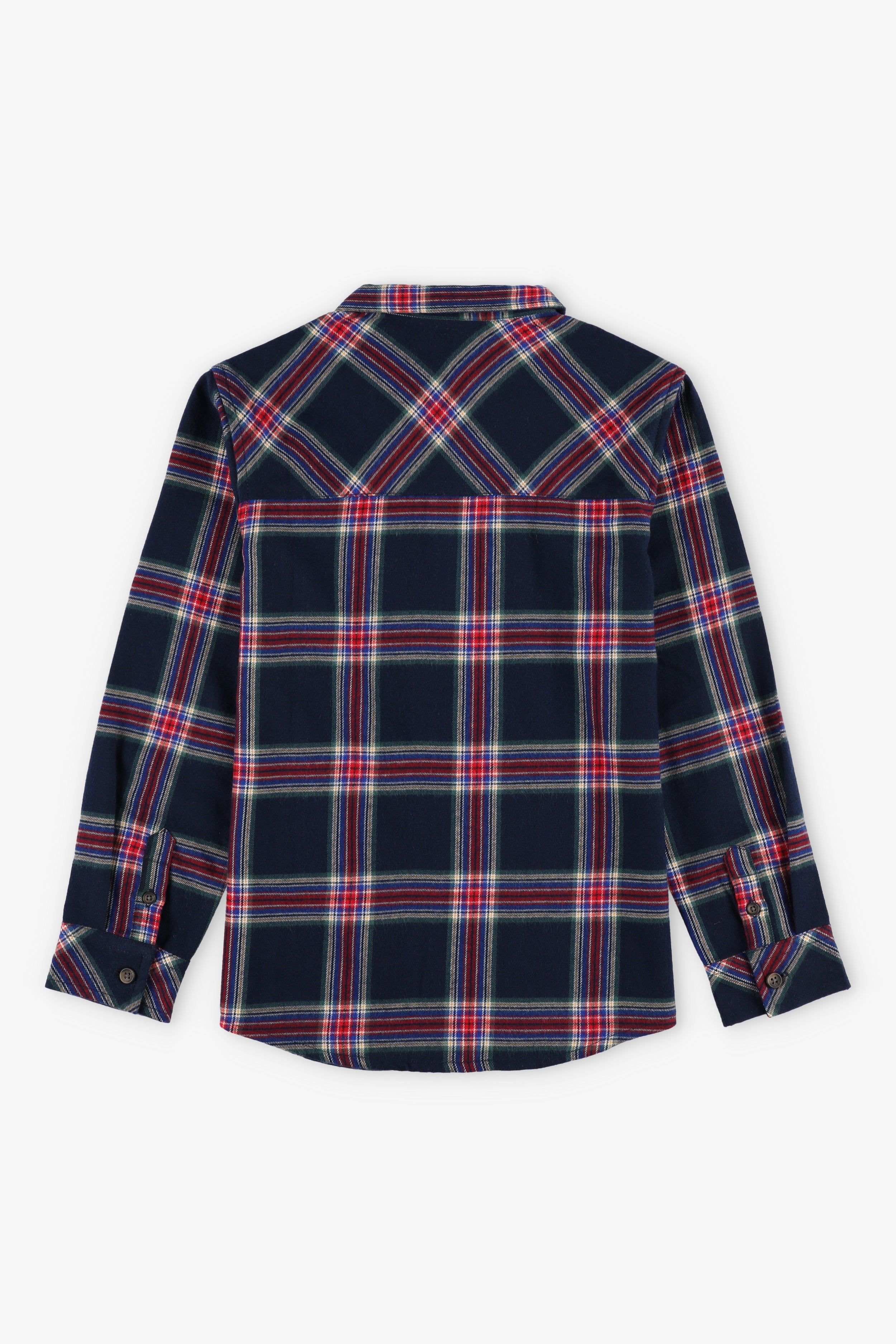 Chemise à carreaux en flanelle - Enfant garçon && BLEU MULTI