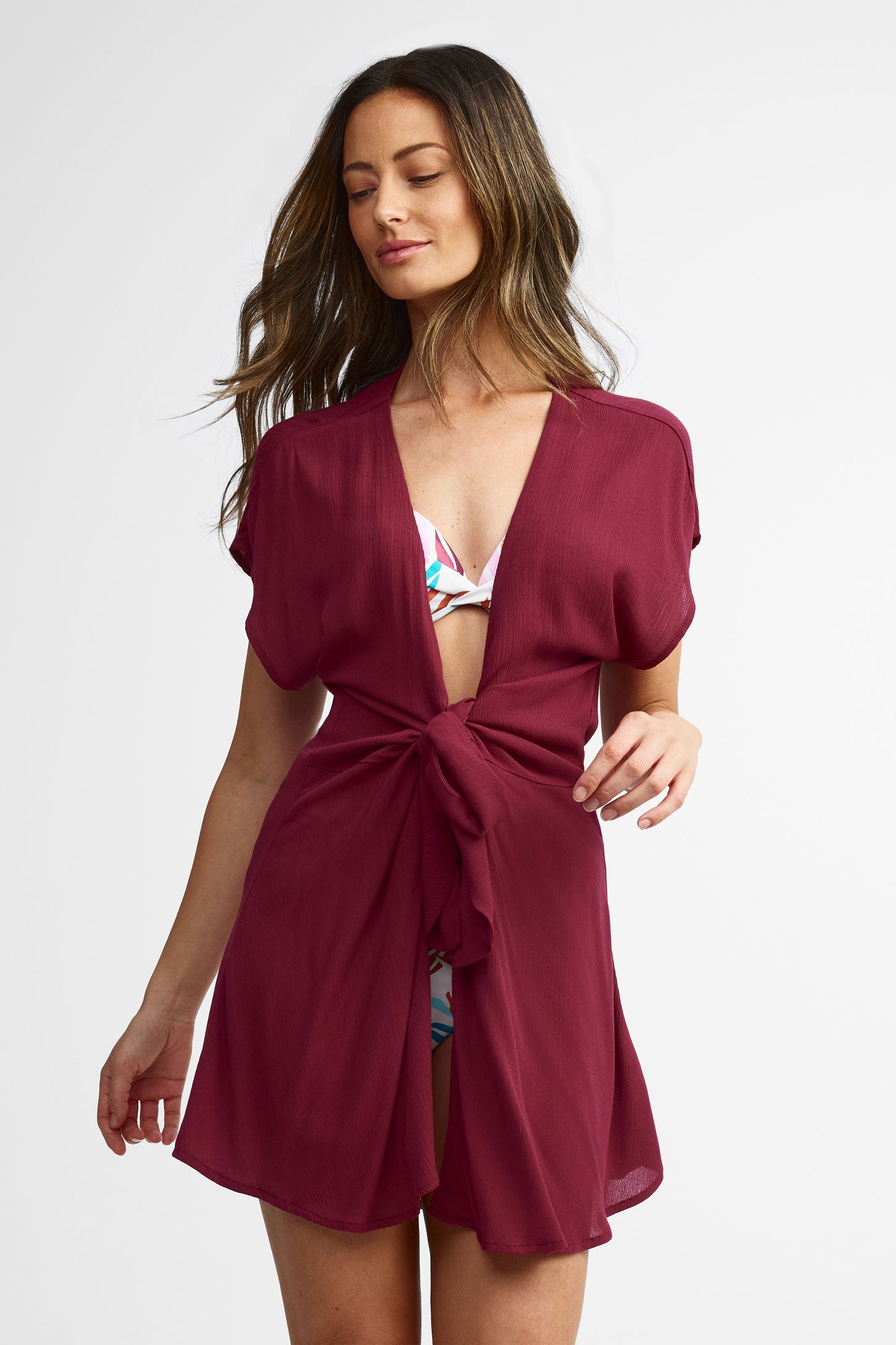 Robe couvre-maillot - Femme && BOURGOGNE