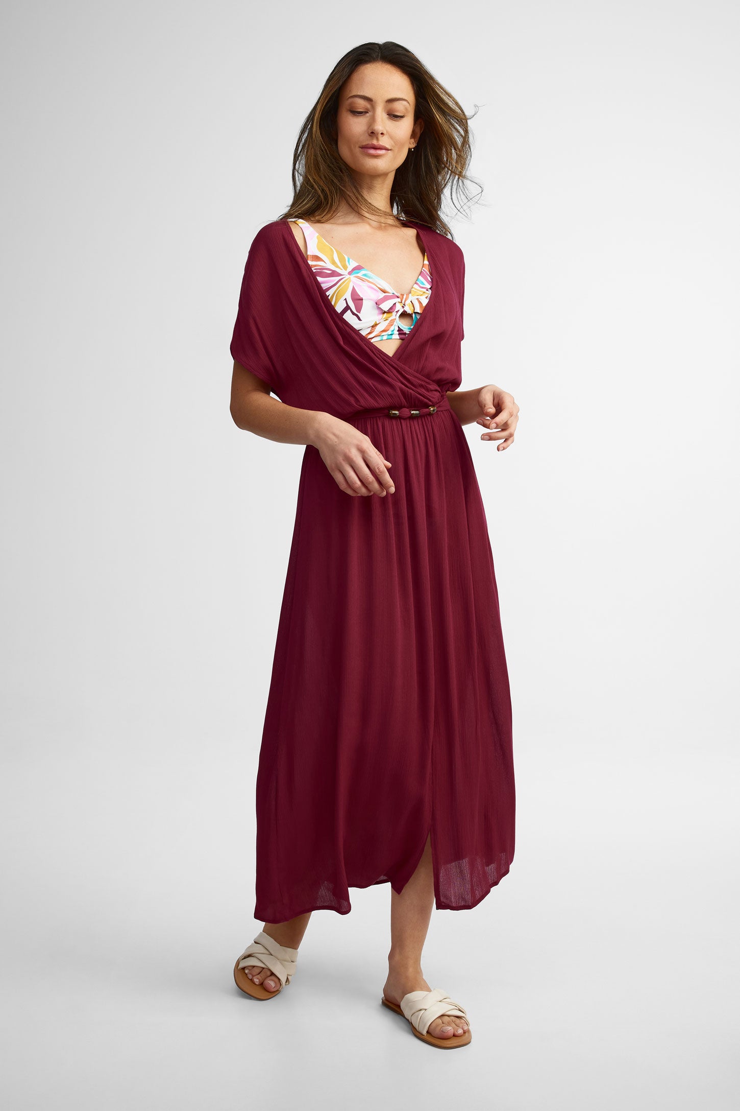 Robe couvre-maillot - Femme && BOURGOGNE