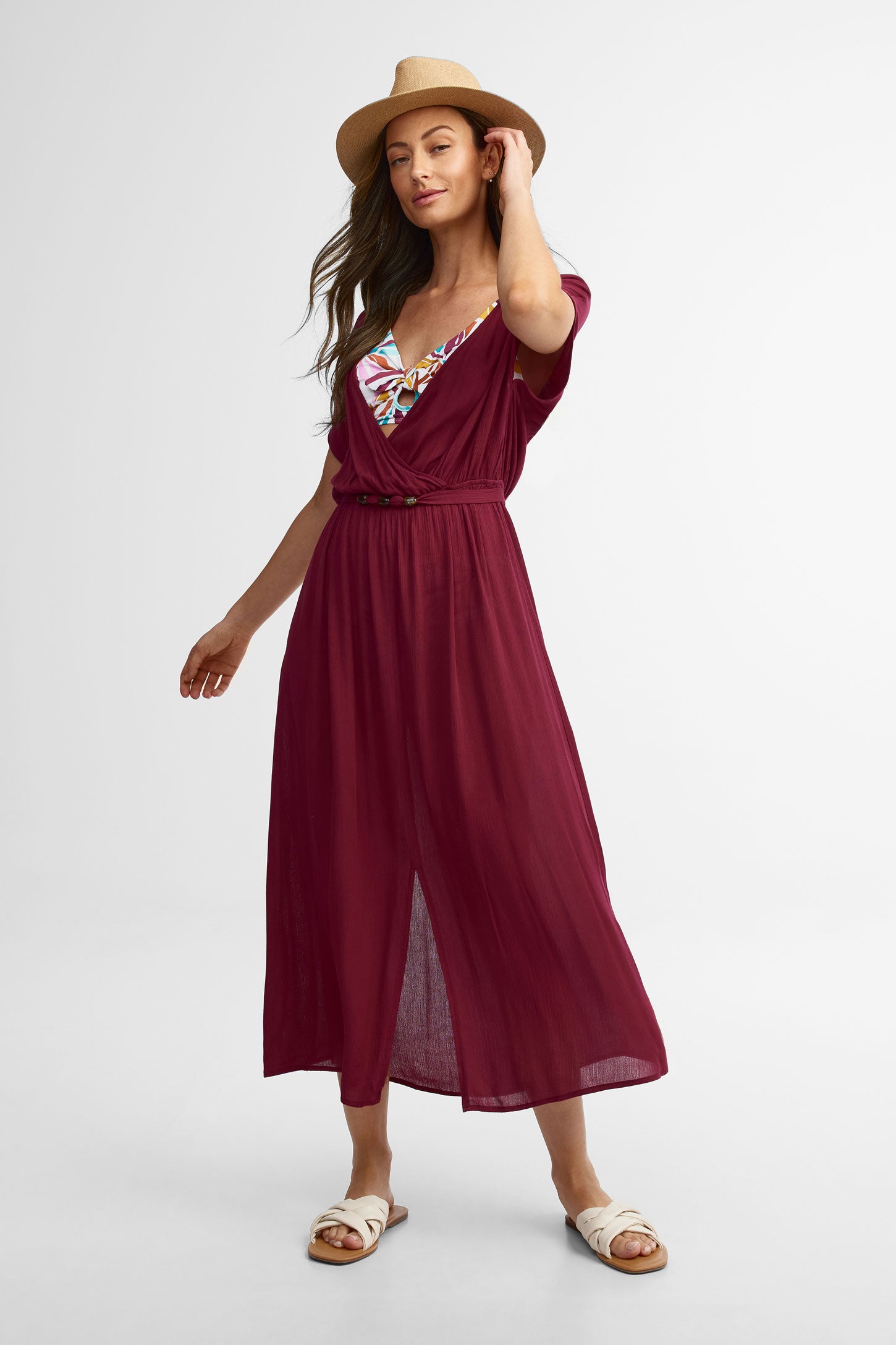 Robe couvre-maillot - Femme && BOURGOGNE