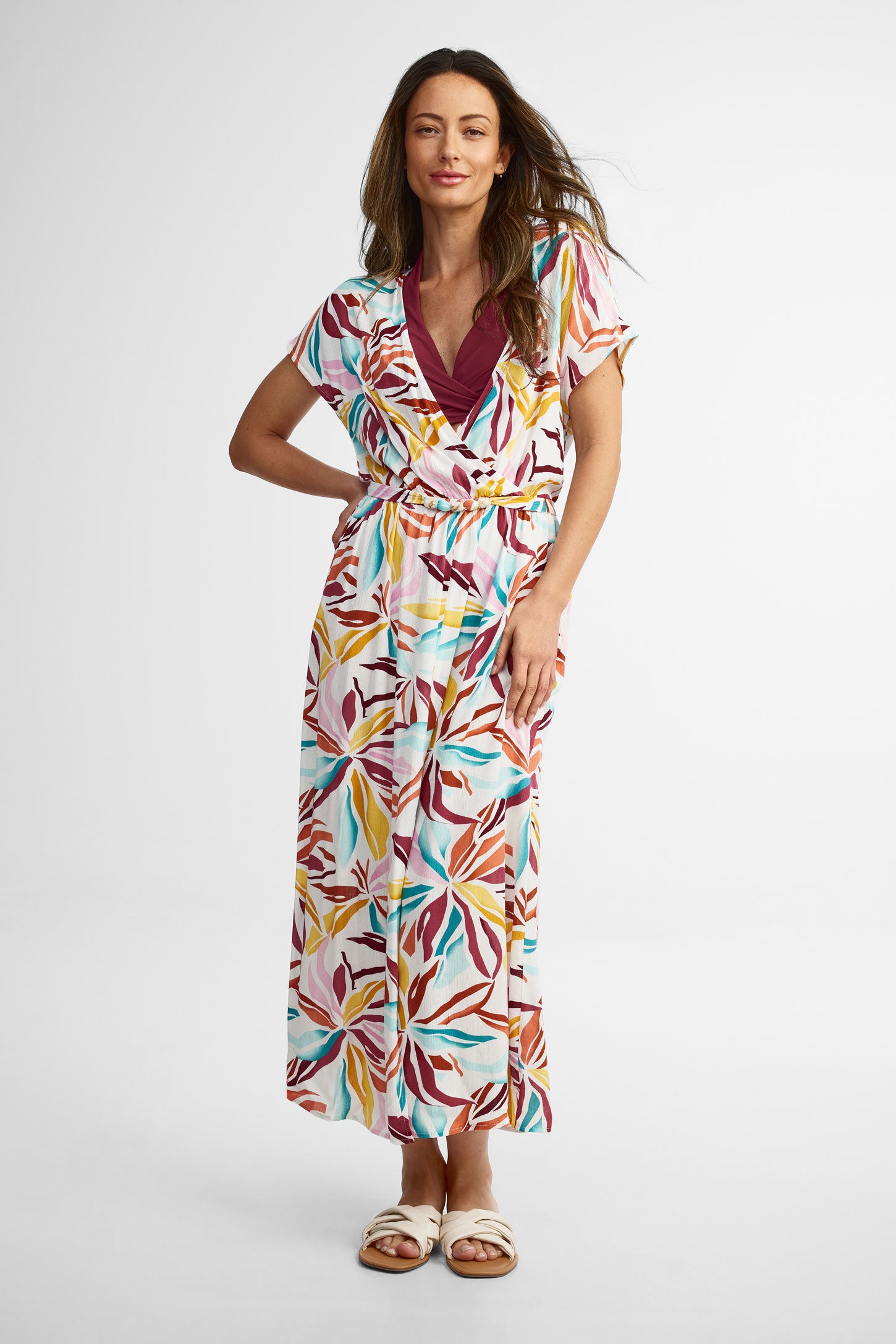 Robe couvre-maillot - Femme && BOURGOGNE MULTI