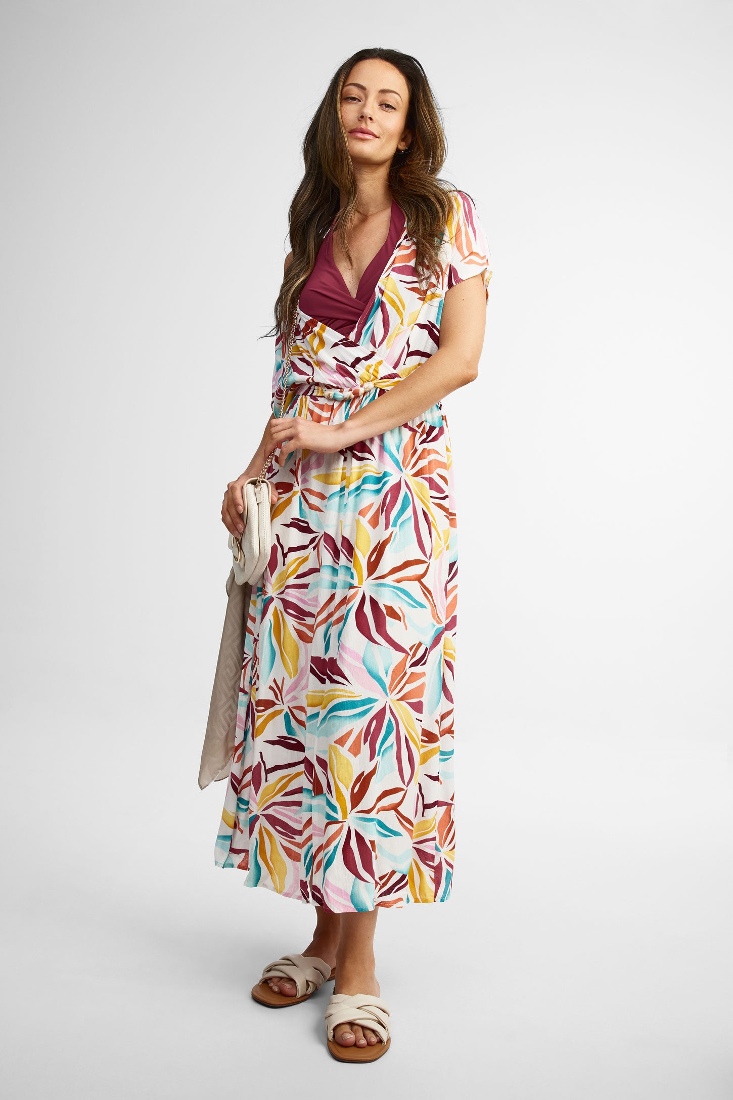 Robe couvre-maillot - Femme && BOURGOGNE MULTI