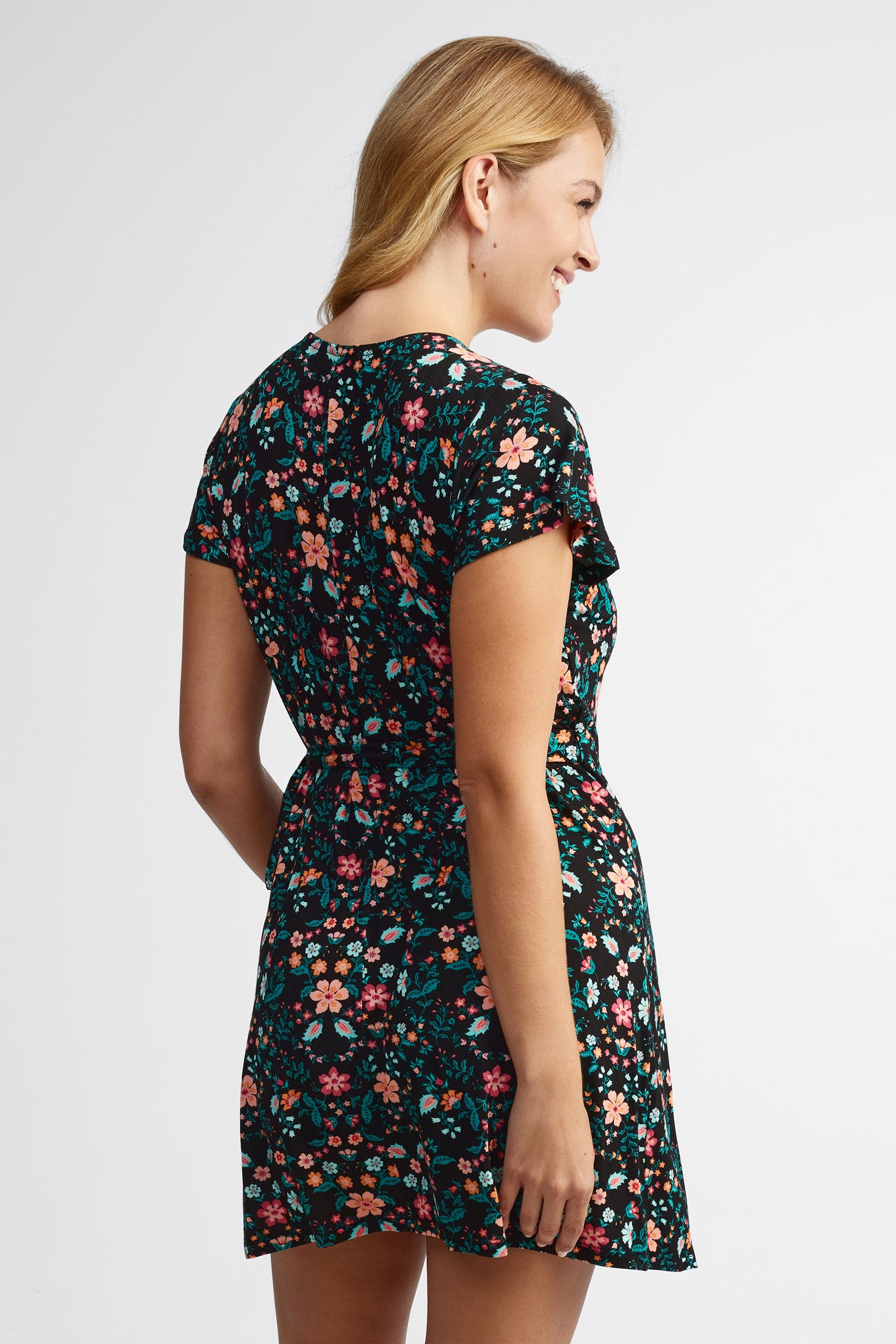Robe couvre-maillot courte – Femme && NOIR/MULTI