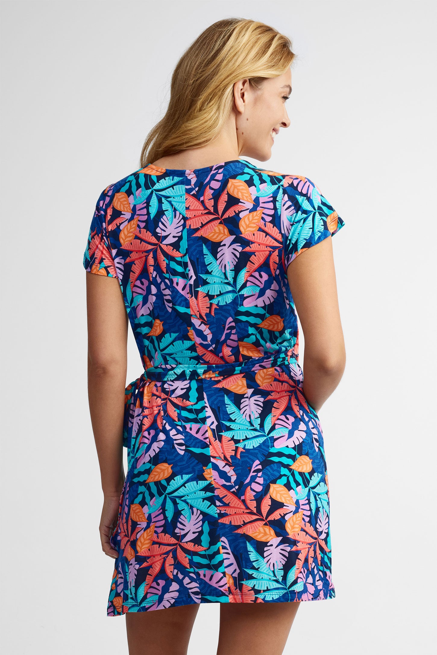 Robe couvre-maillot courte – Femme && BLEU MARINE MUL