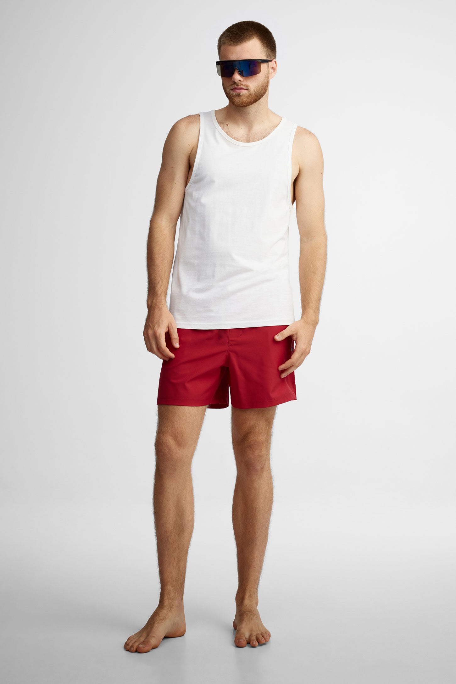 Short maillot de bain - Homme && ROUGE