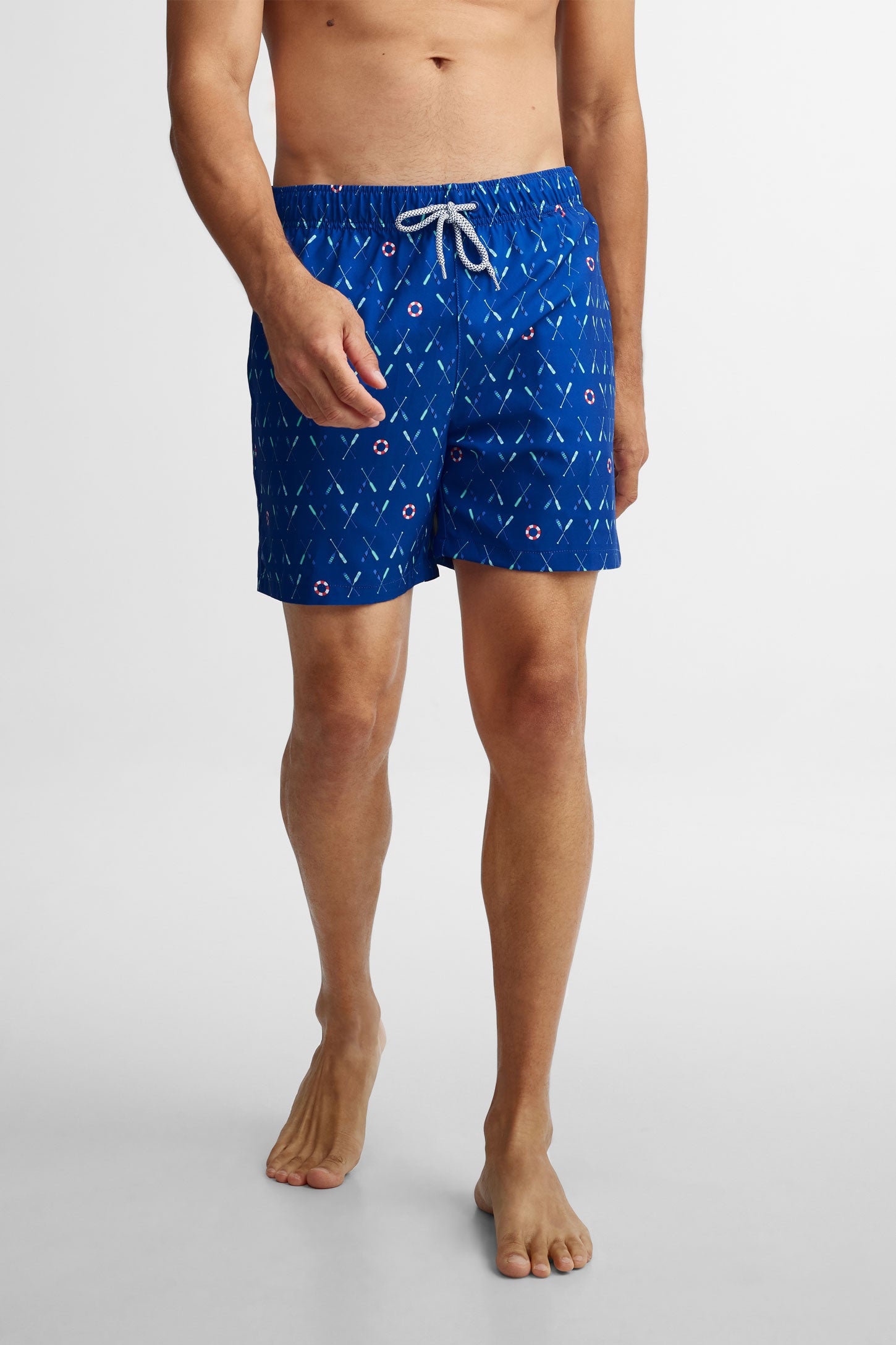 Short maillot de bain extensible - Homme && BLEU MULTI