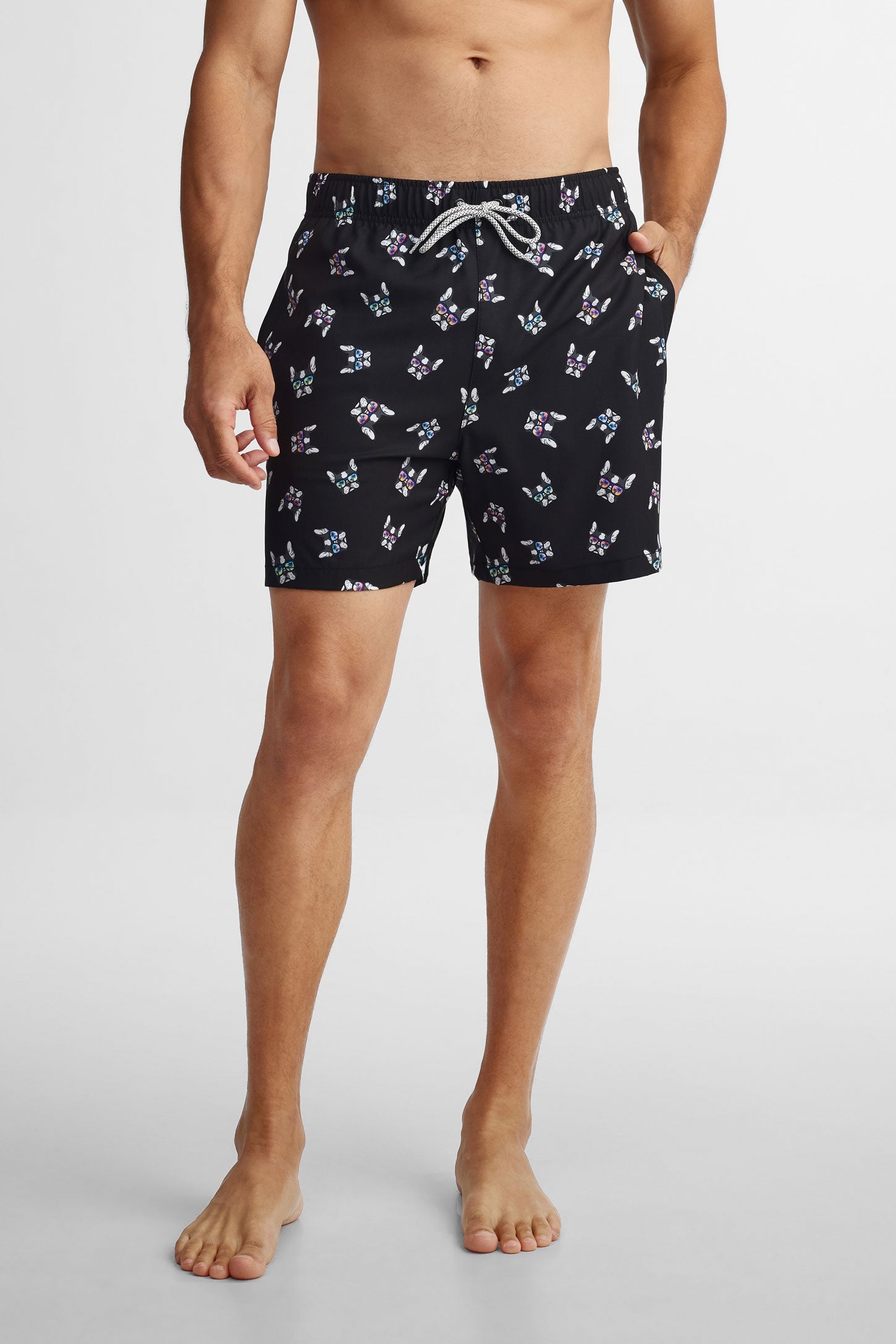 Short maillot de bain extensible - Homme && NOIR/MULTI