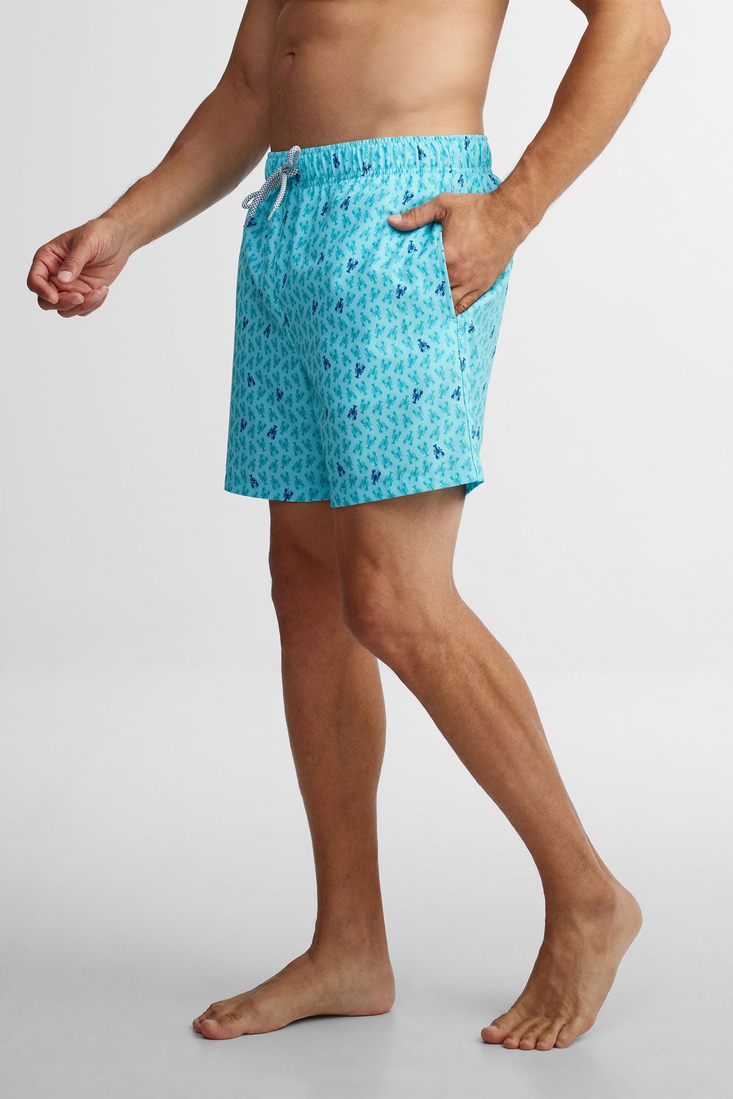 Short maillot de bain extensible - Homme && AQUA/MULTI