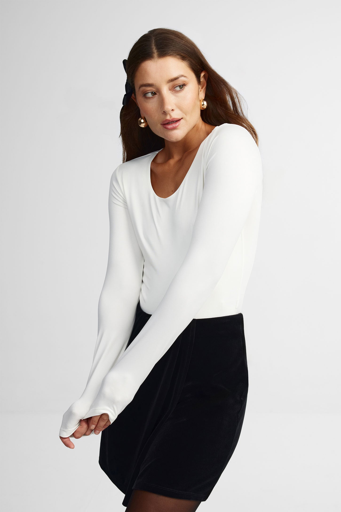 Justaucorps manches longues - Femme && BLANC CASSÉ