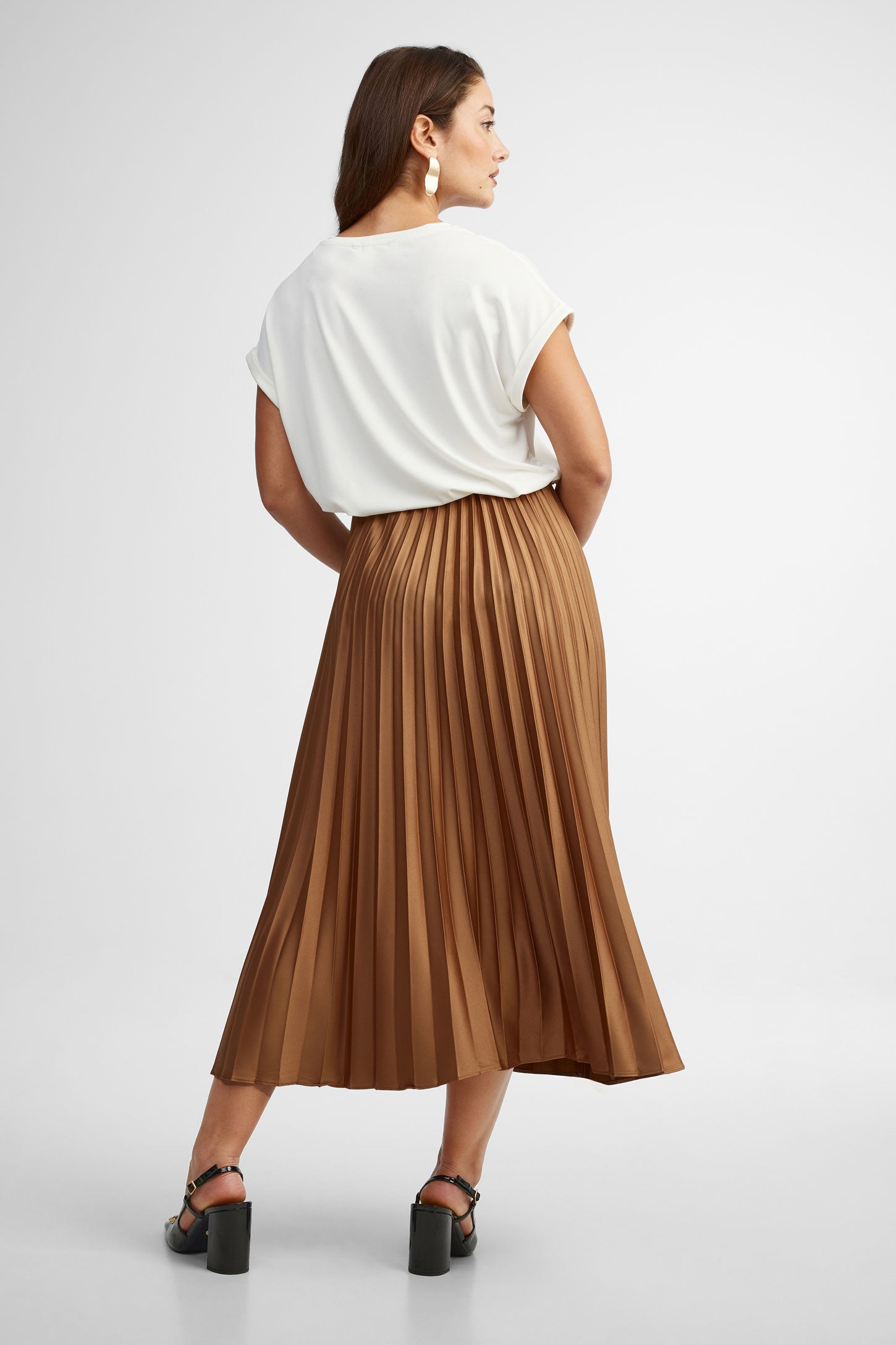 High waisted pleated waist skirt best sale