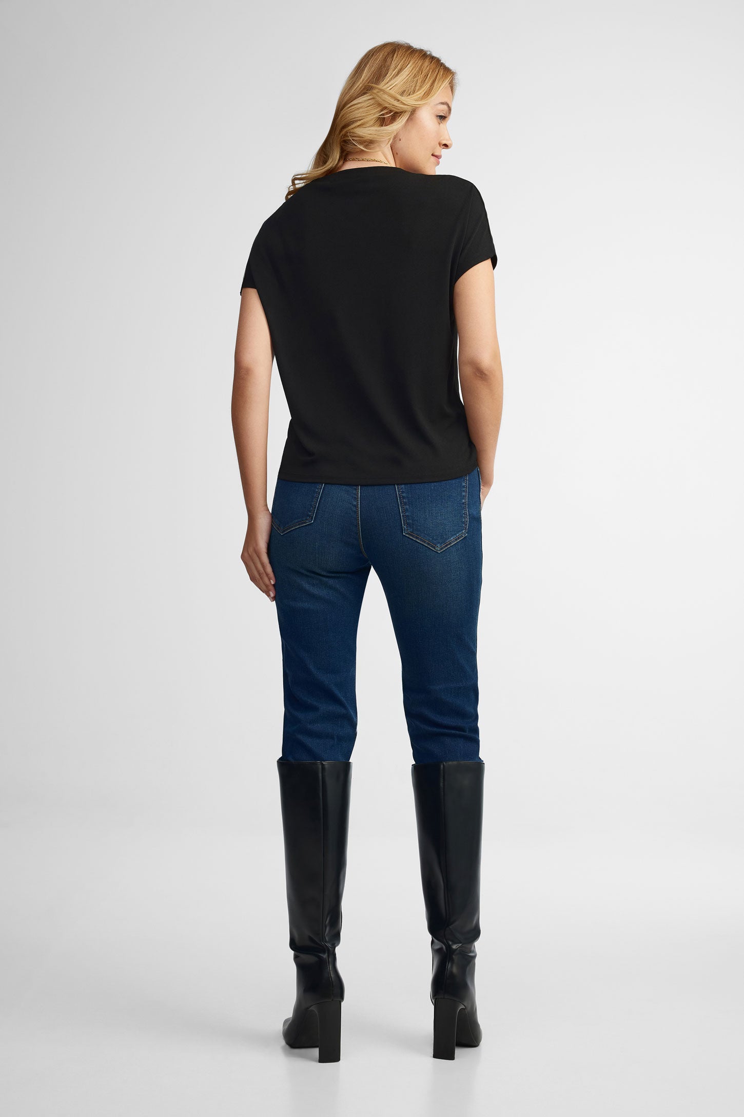 T-shirt col montant - Femme && NOIR