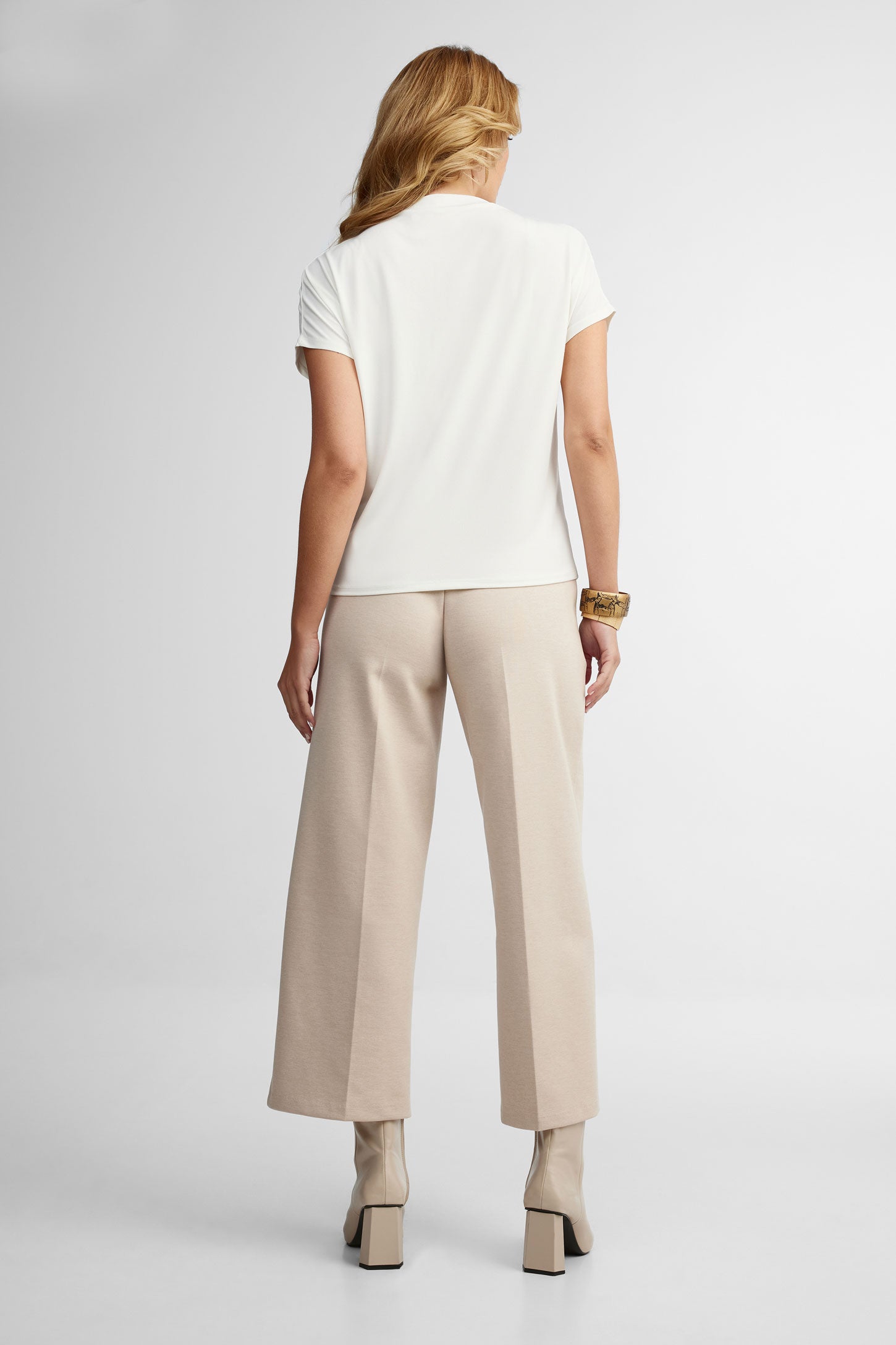 T-shirt col montant - Femme && BLANC CASSÉ