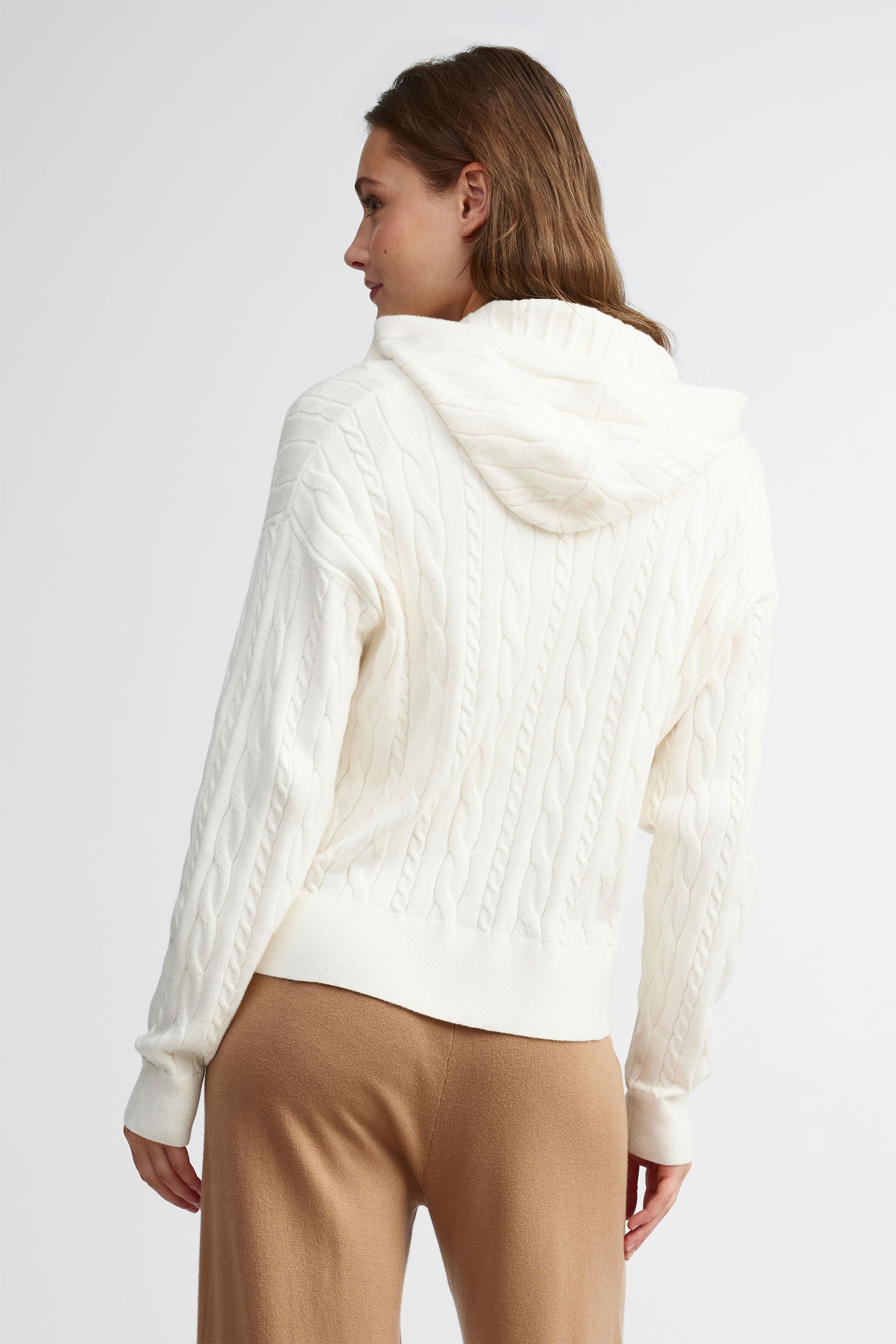 Cable knit zip-up hoodie Women – Aubainerie