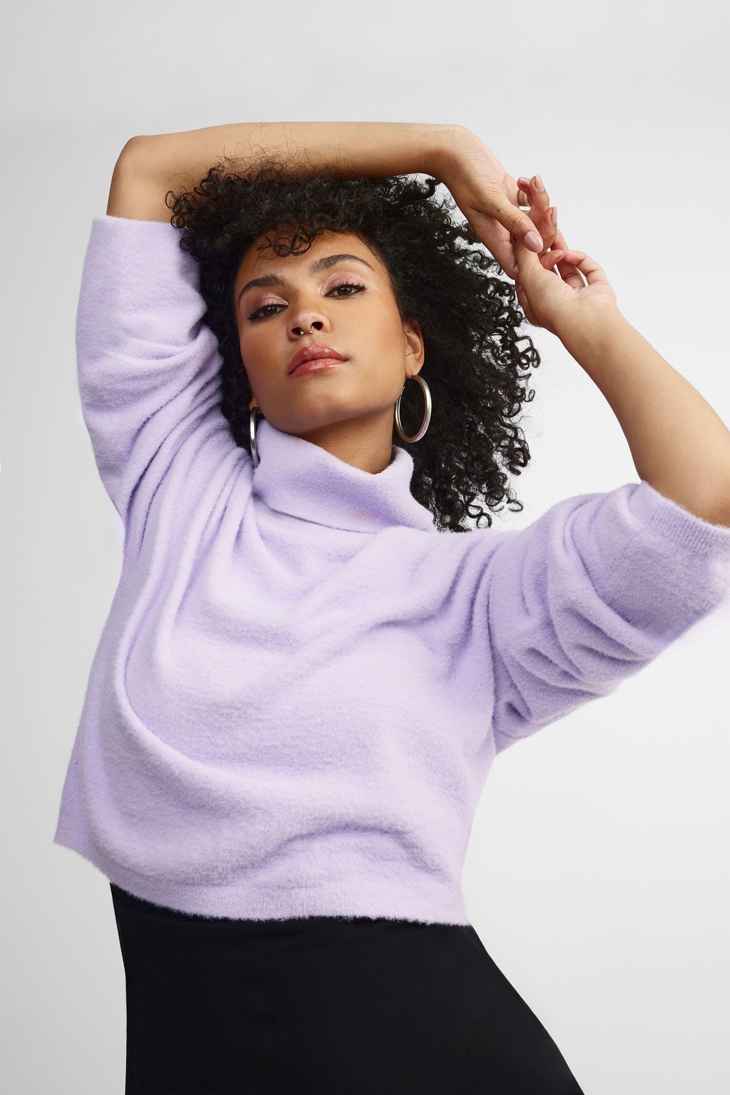 Chandail col roulé coupe surdimensionnée Moss - Femme && ROSE