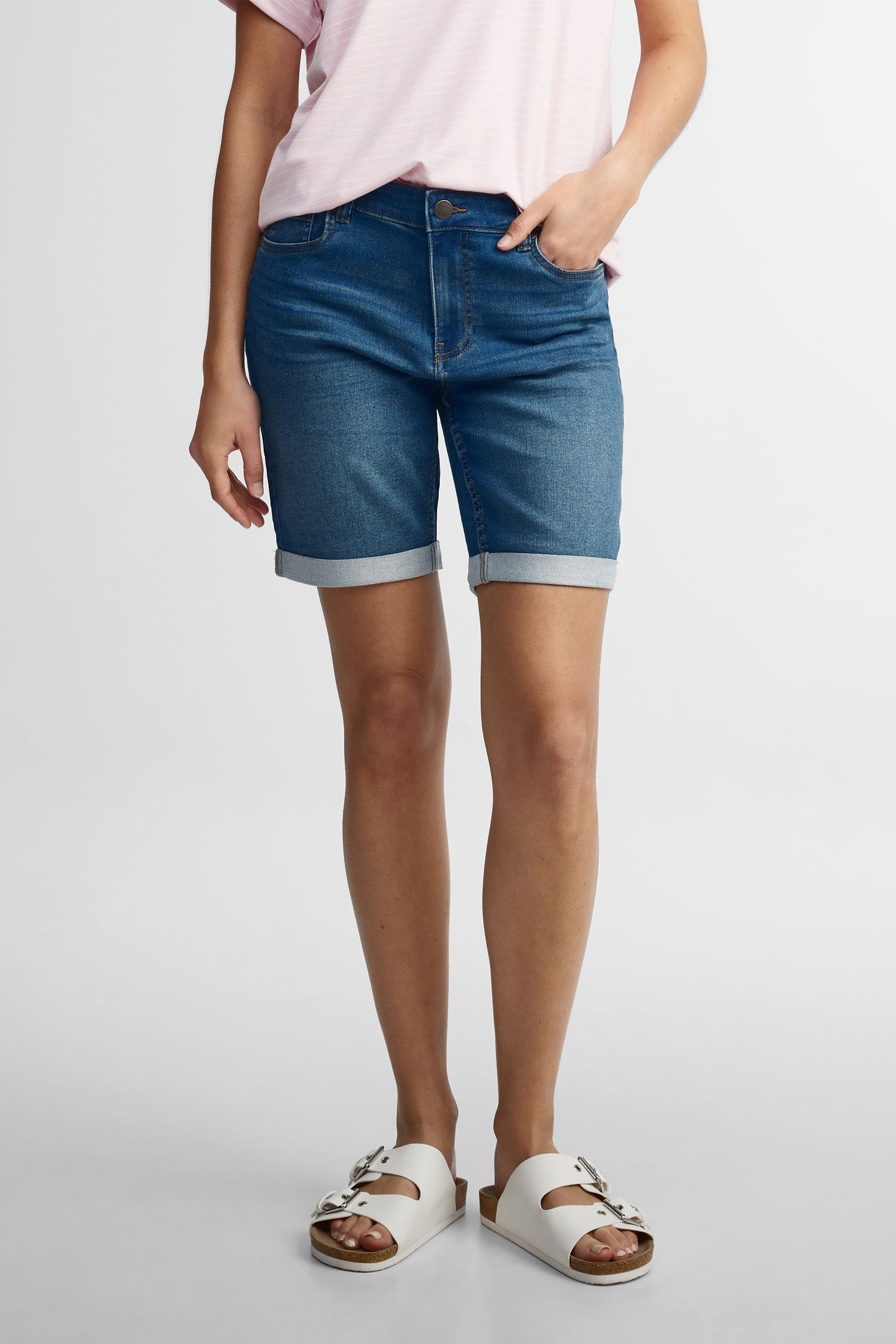 Short en jeans - Femme && DENIM MOYEN