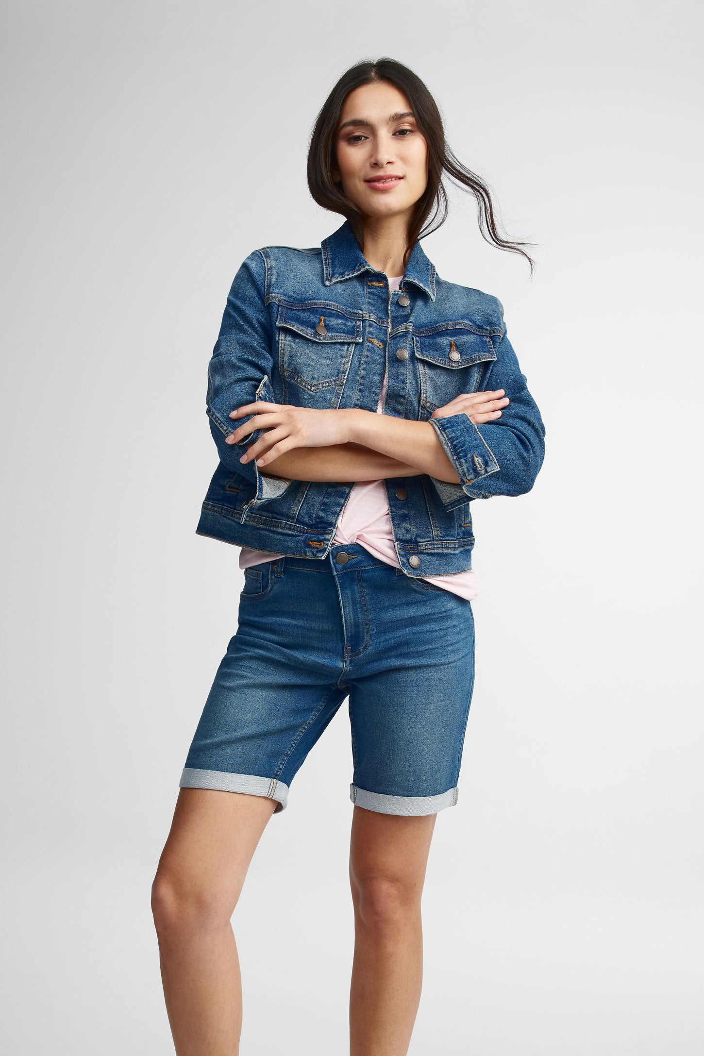 Short en jeans - Femme && DENIM MOYEN