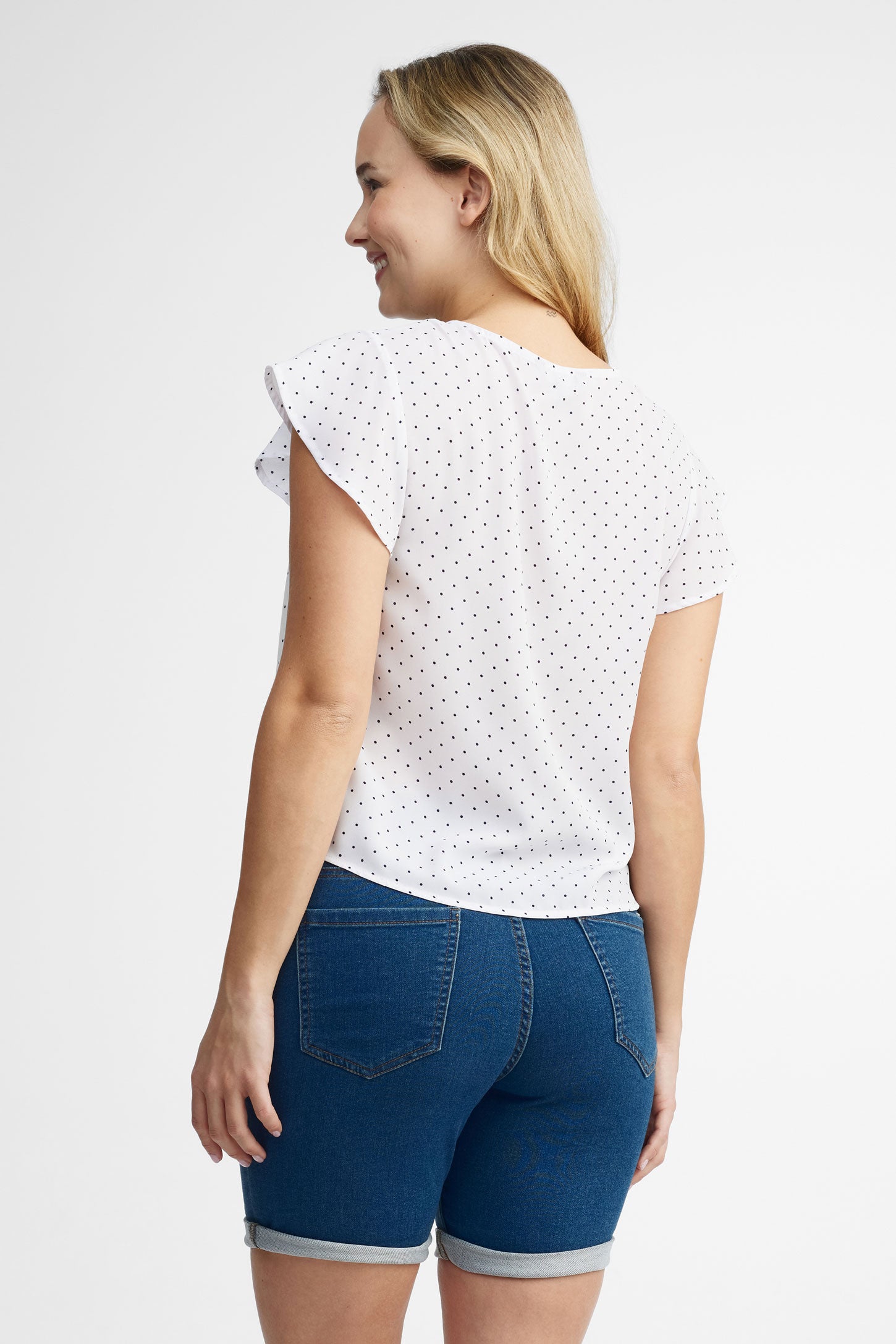 Chemisier manches courtes flottantes - Femme && BLANC MULTI