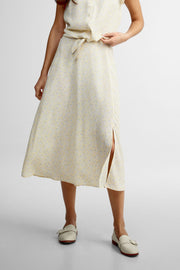 Jupe midi imprimée - Femme && JAUNE/MULTI