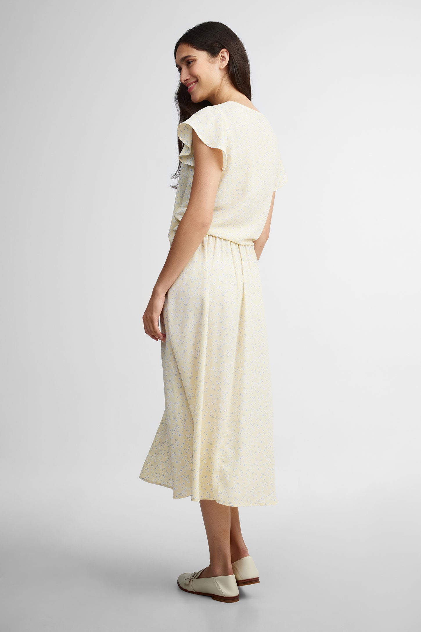 Jupe midi imprimée - Femme && JAUNE/MULTI