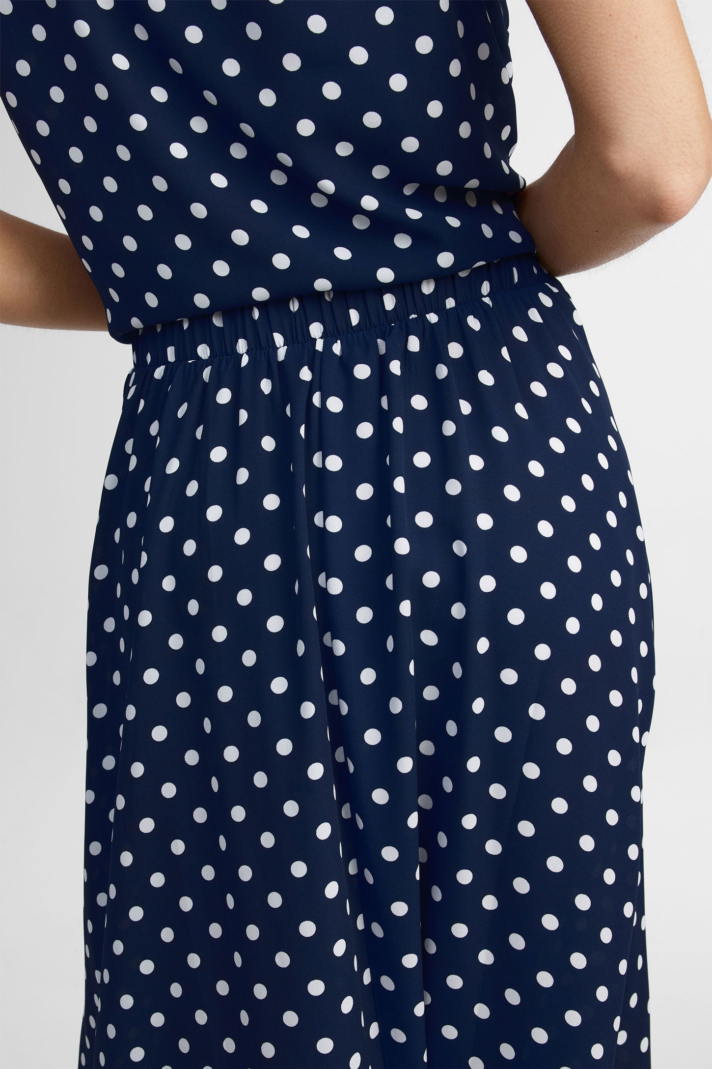 Jupe midi imprimée - Femme && BLEU MARINE MUL