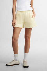 Short taille haute coton ouaté - Femme && JAUNE