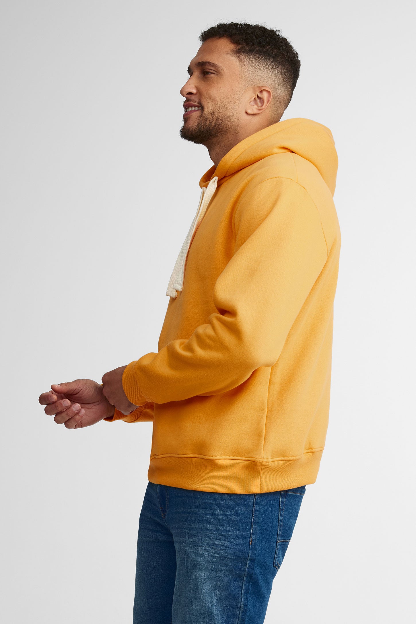 Chandail à capuchon coton ouaté - Homme && JAUNE