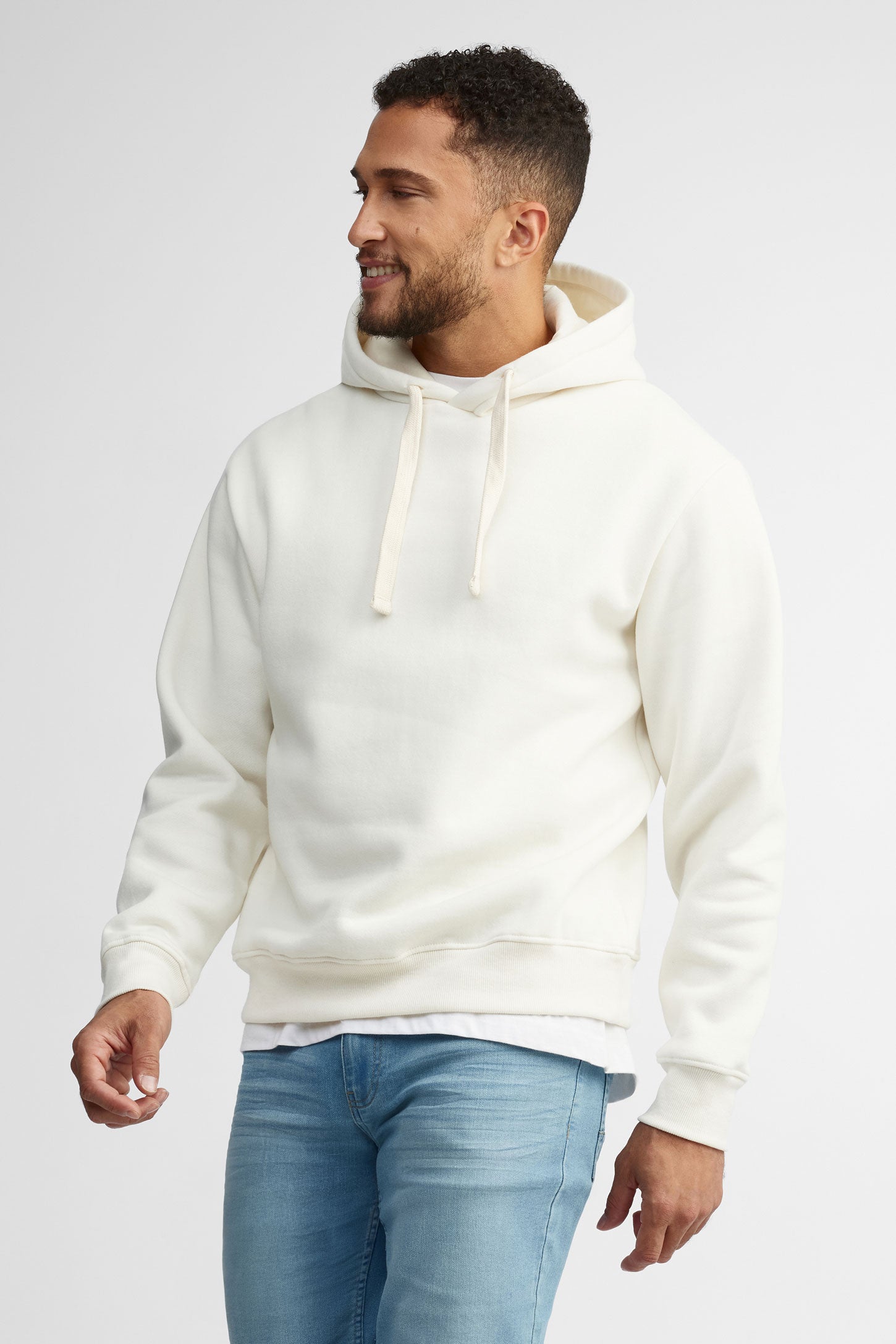 Chandail à capuchon coton ouaté - Homme && BEIGE
