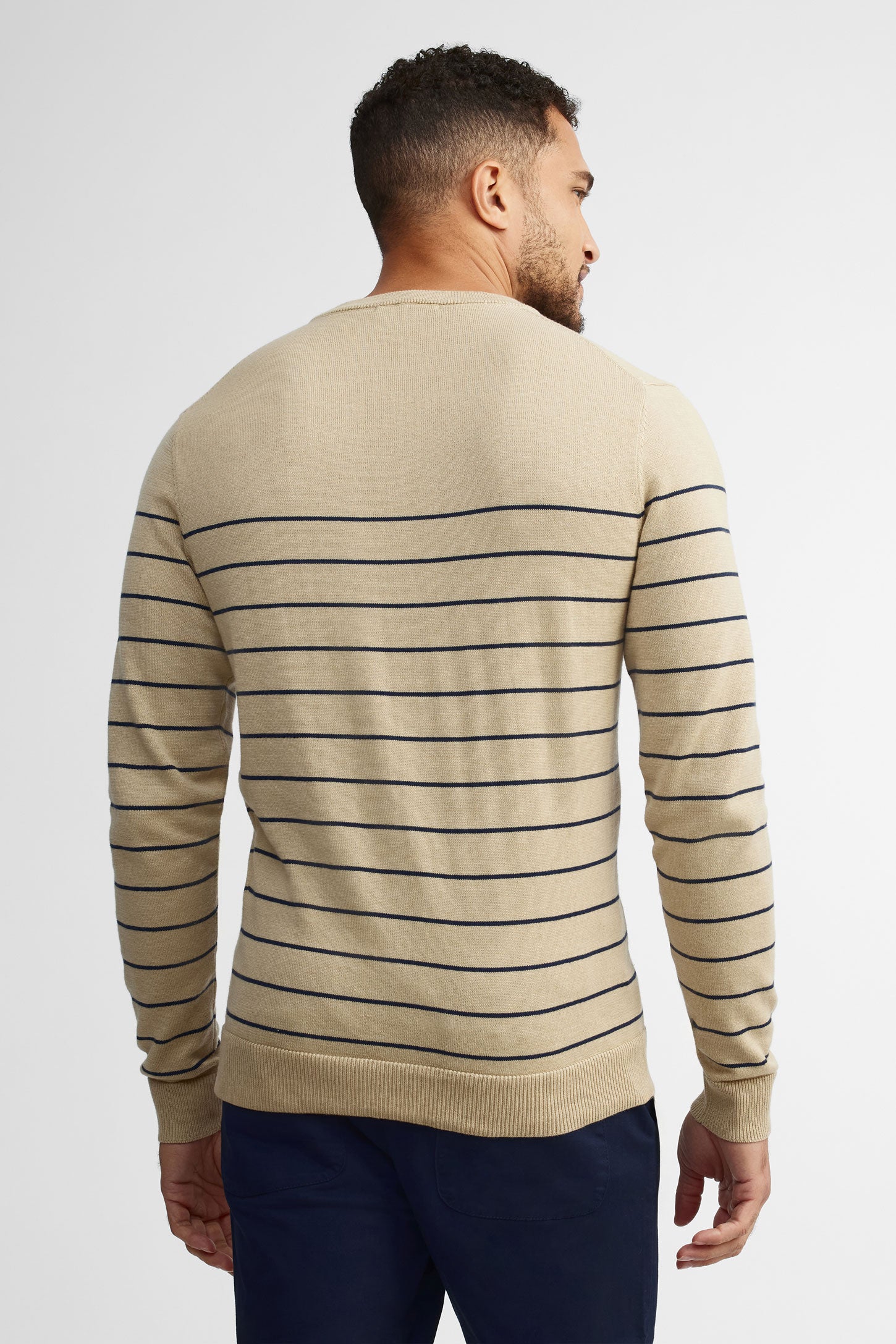 Chandail tricot rayé - Homme && BEIGE/MULTI
