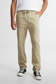 Pantalon coupe droite en twill - Homme && BEIGE