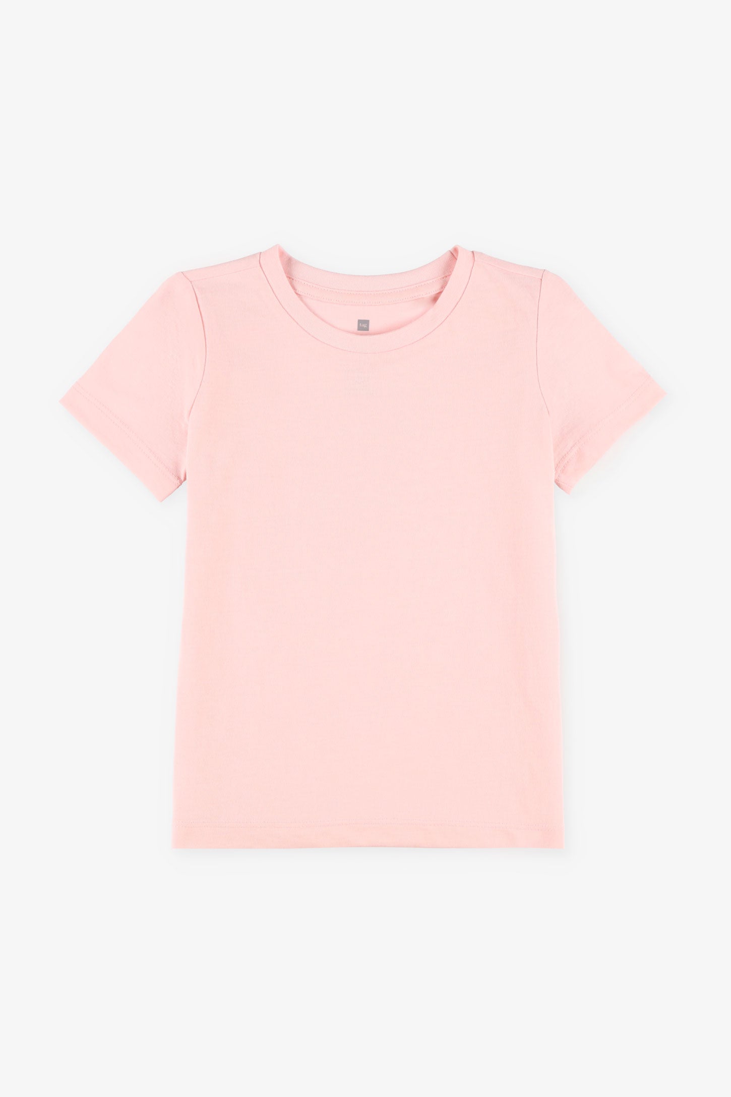 T-shirt col rond en coton - Enfant fille && ROSE