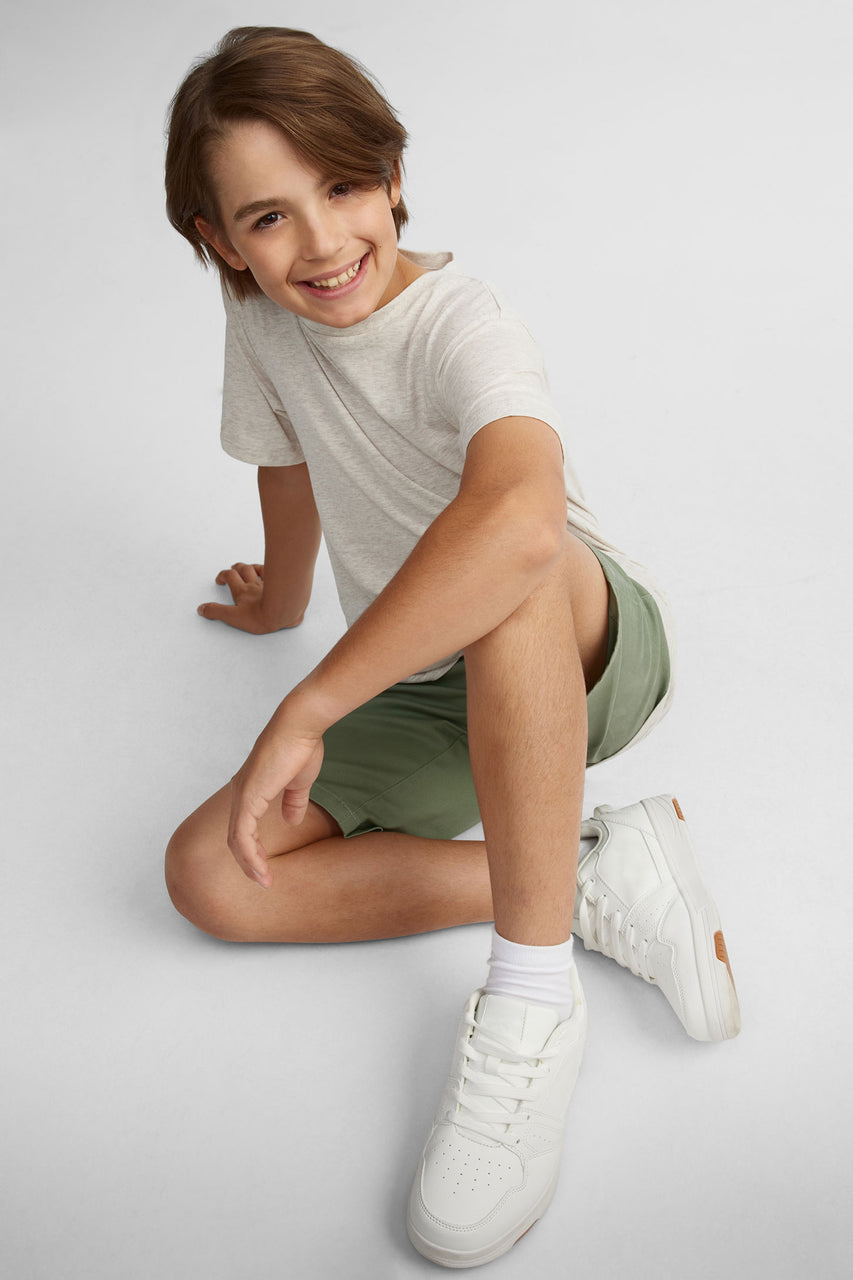 Boxy-fit round-neck cotton t-shirt Teenage boy - Main Image