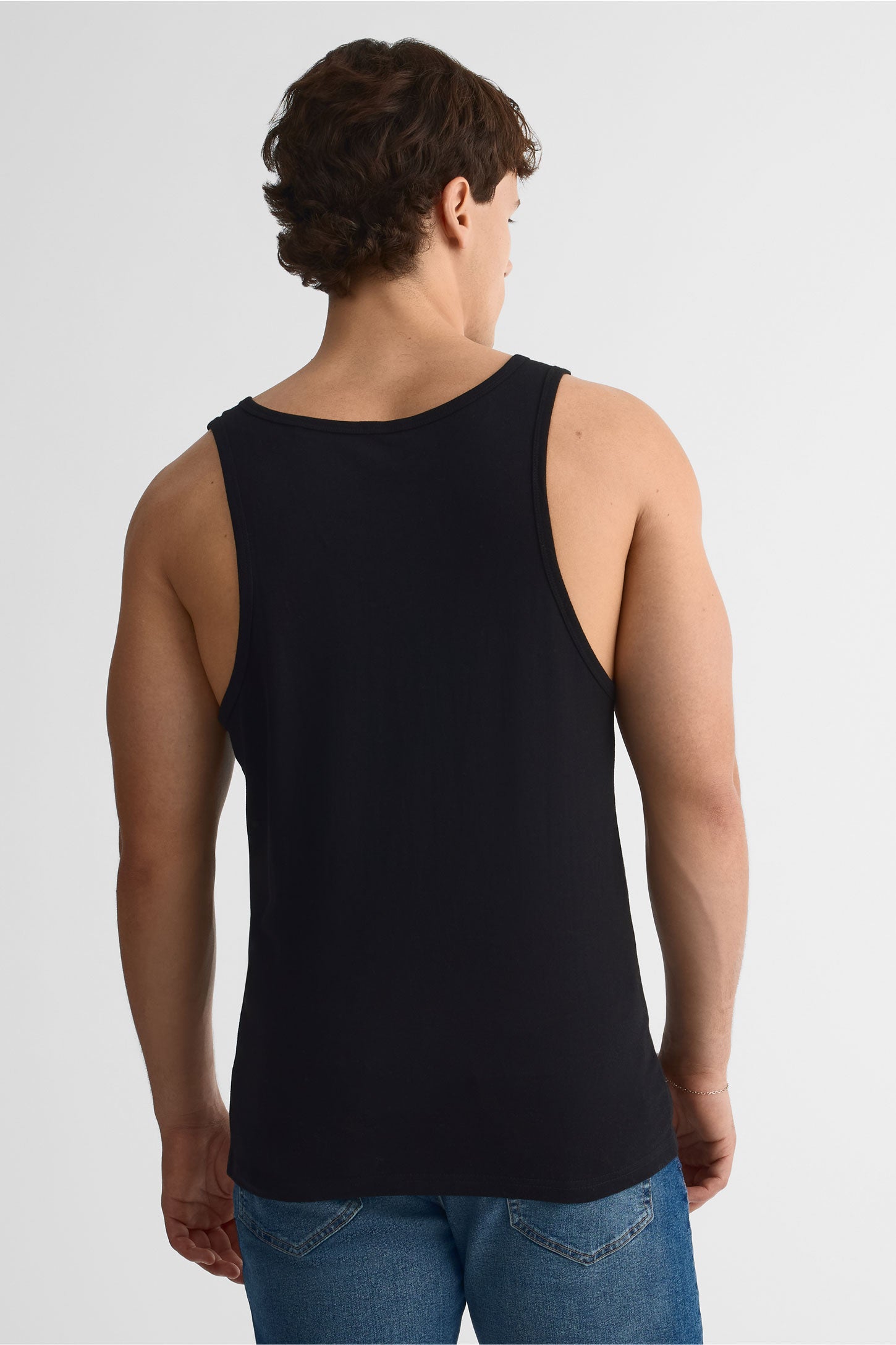Débardeur basique en coton – Homme && NOIR