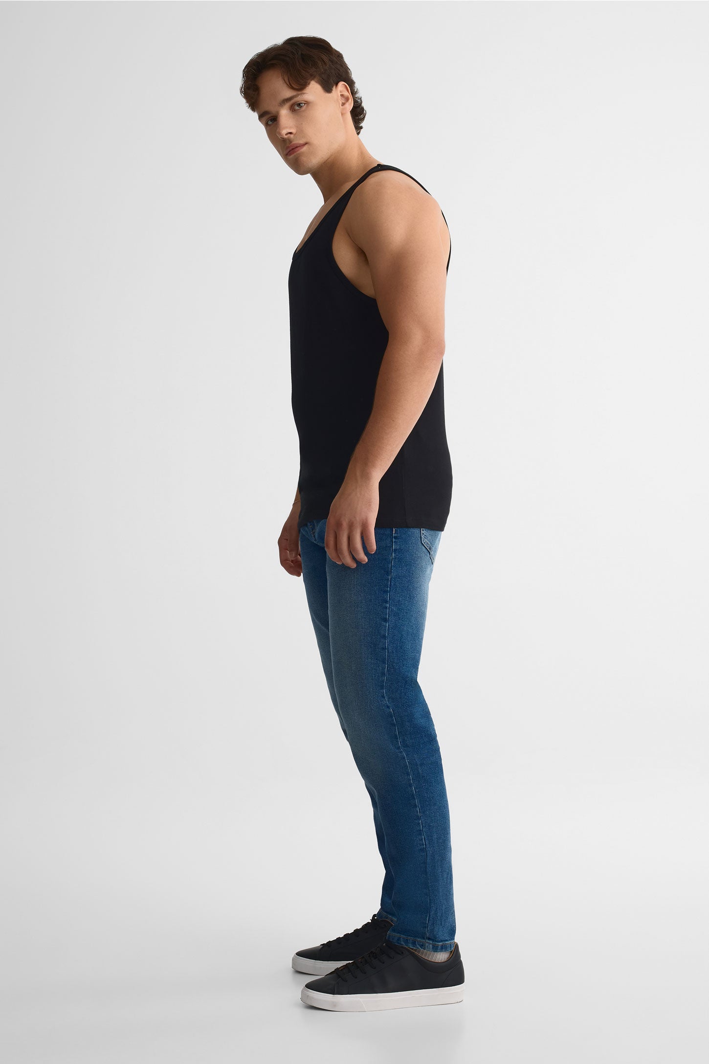 Débardeur basique en coton – Homme && NOIR