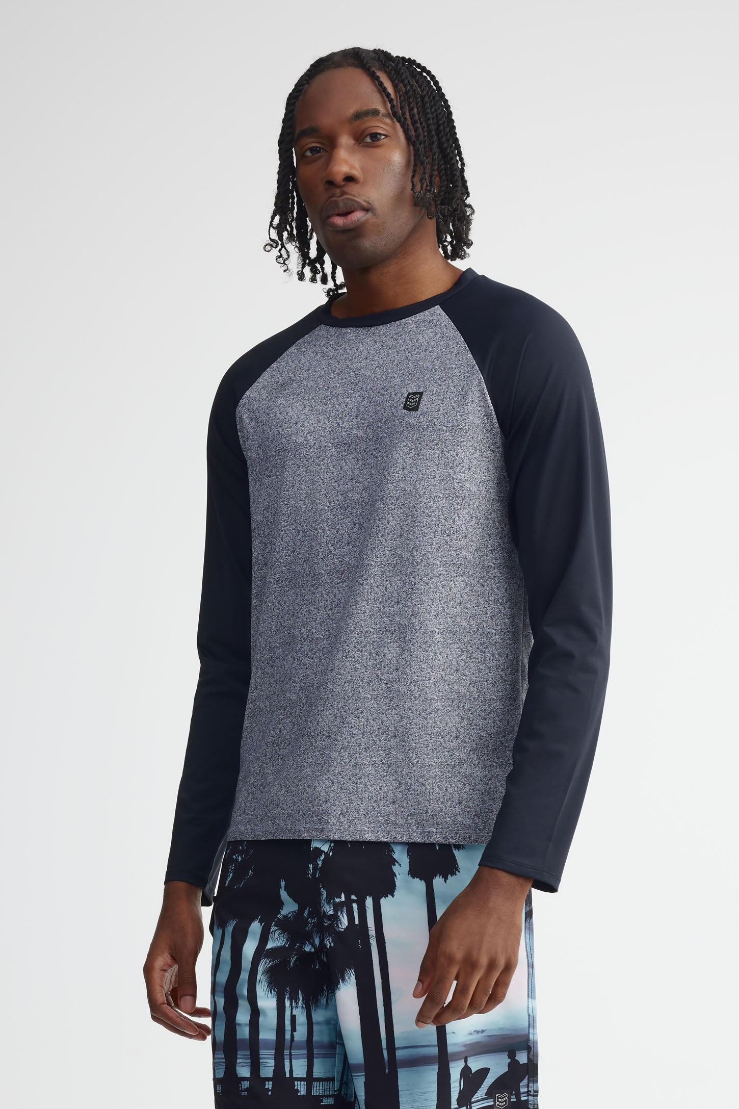 Maillot de bain ''Rashguard'' - Homme && NOIR/MULTI
