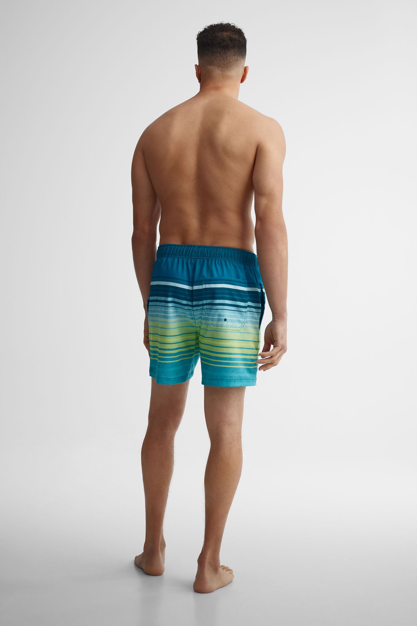 Short maillot de bain extensible 4 sens - Homme && TURQUOISE/MULTI