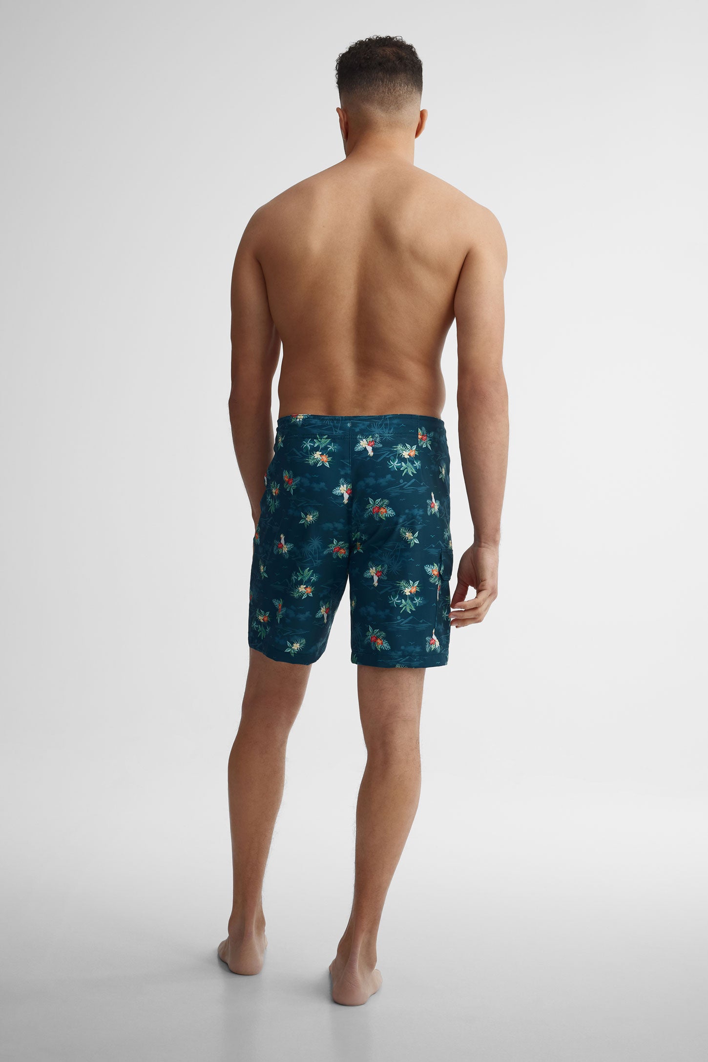 Short maillot de bain extensible 4 sens - Homme && BLEU MULTI