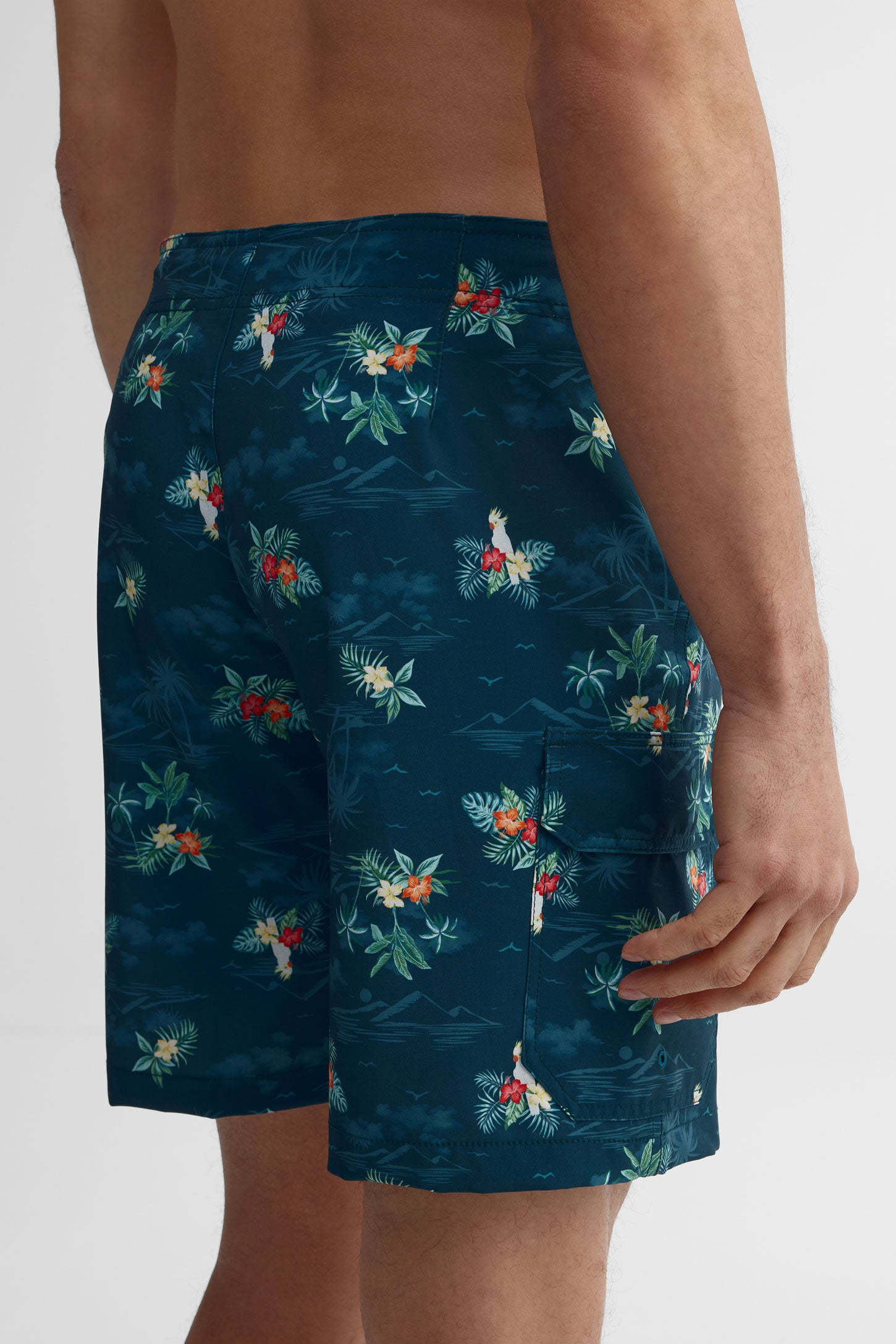 Short maillot de bain extensible 4 sens - Homme && BLEU MULTI
