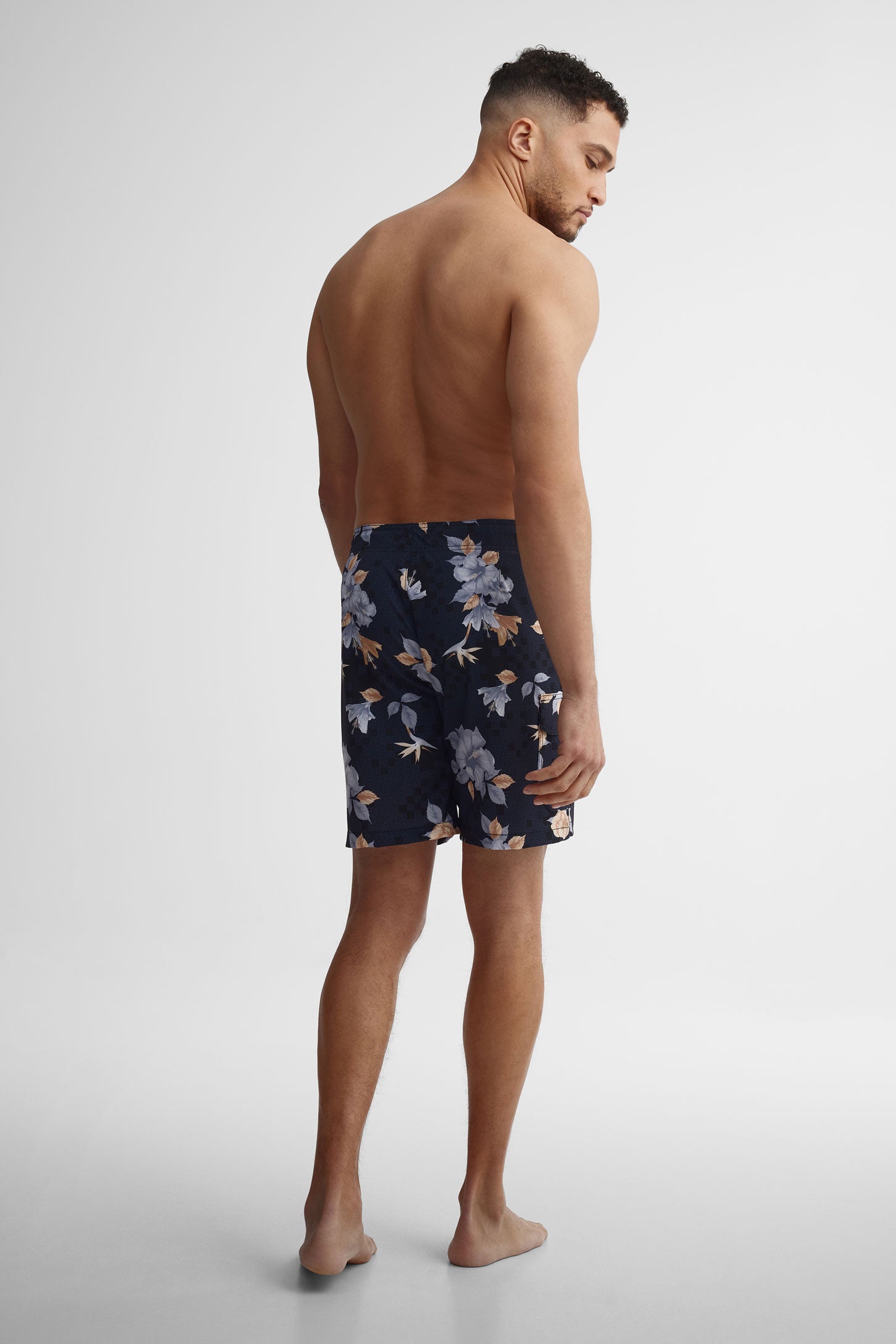 Short maillot de bain extensible 4 sens - Homme && NOIR/MULTI