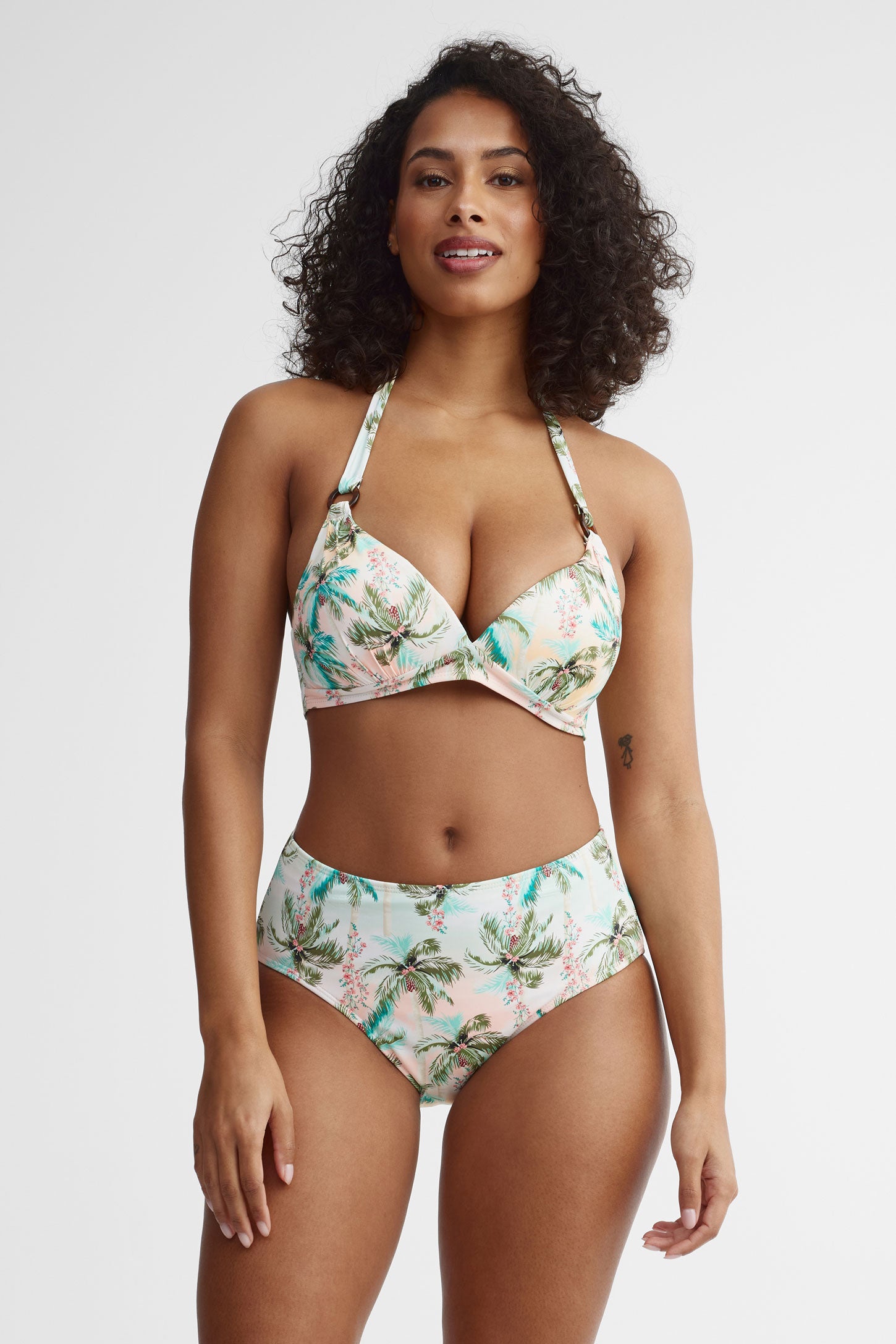 Haut maillot de bain licou - Femme && VERT/MULTI
