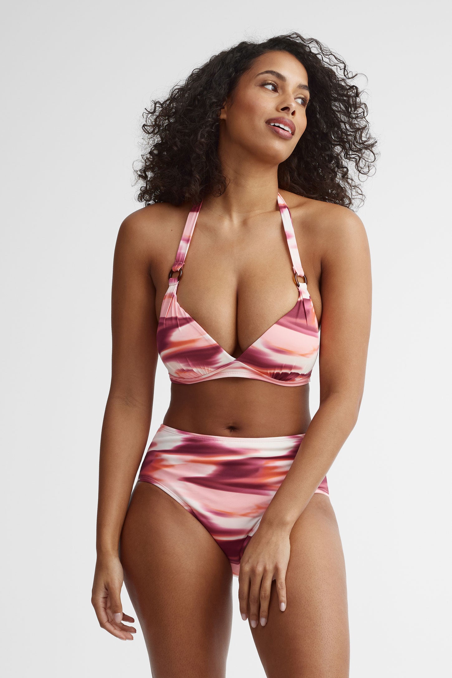 Haut maillot de bain licou - Femme && BOURGOGNE MULTI