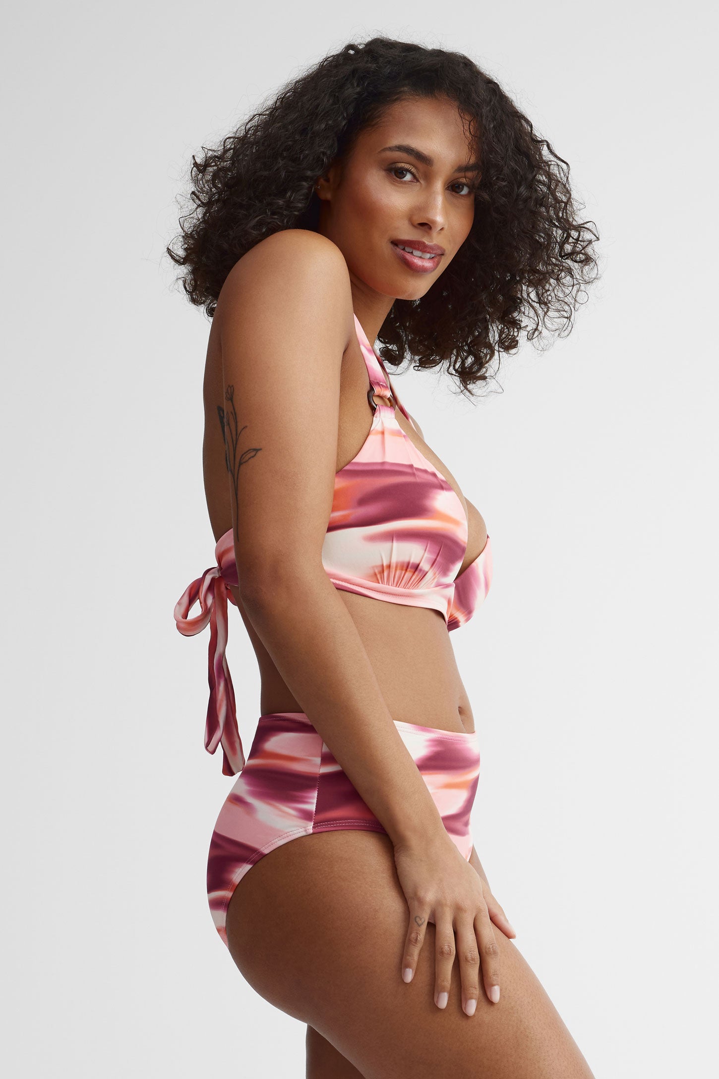 Haut maillot de bain licou - Femme && BOURGOGNE MULTI