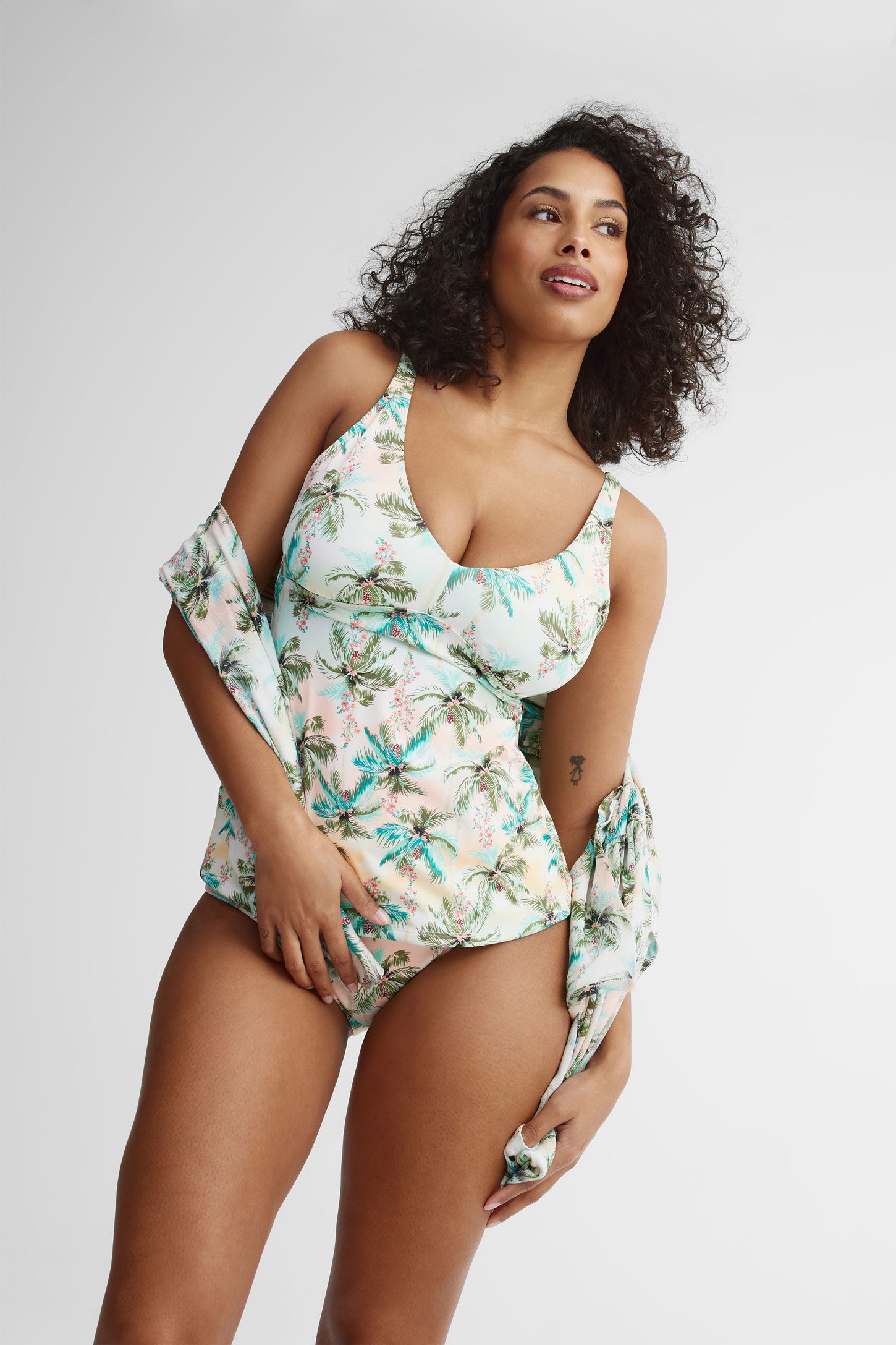 Haut de maillot de bain Tankini - Femme && VERT/MULTI