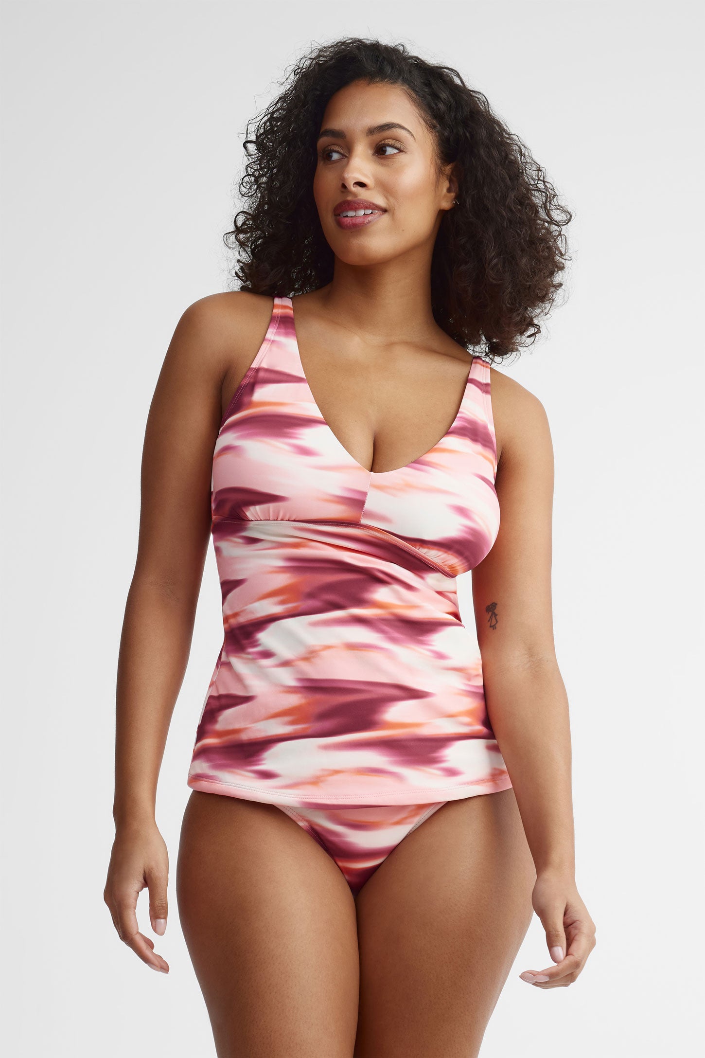 Haut de maillot de bain Tankini - Femme && BOURGOGNE MULTI