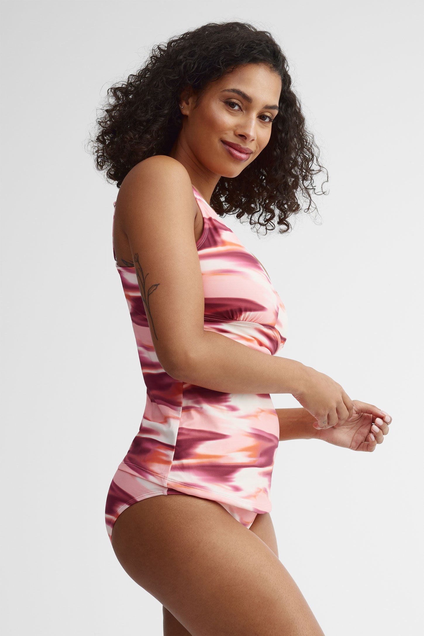 Haut de maillot de bain Tankini - Femme && BOURGOGNE MULTI