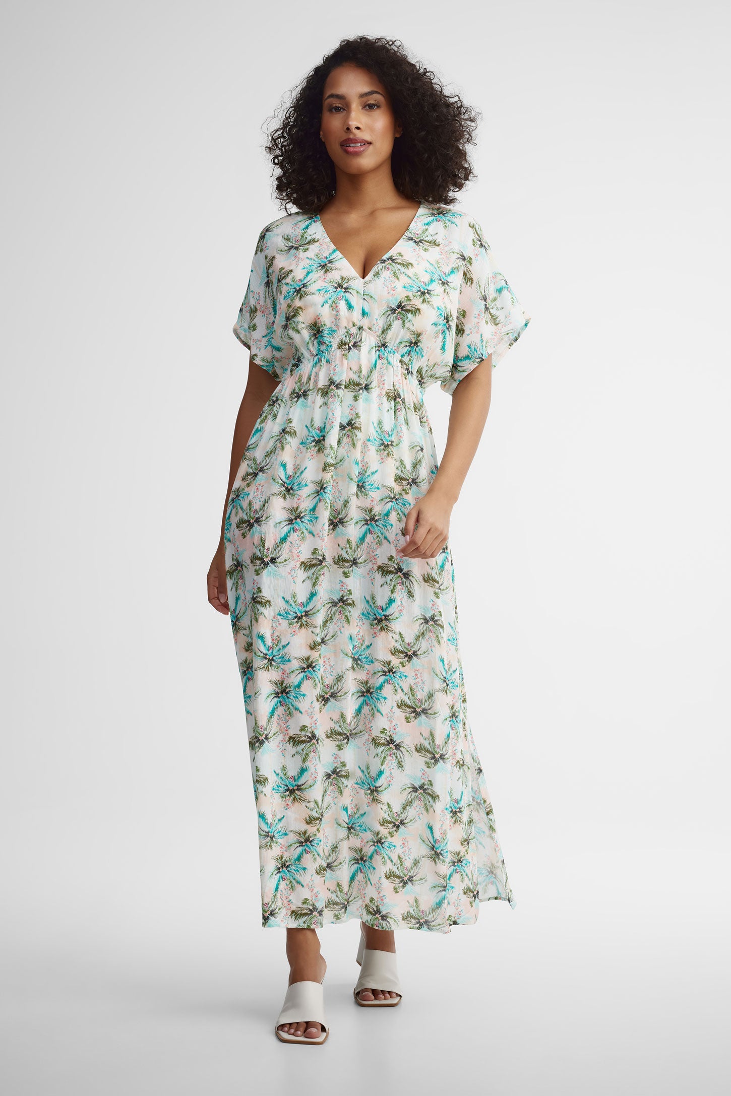 Robe maxi couvre-maillot - Femme && VERT/MULTI